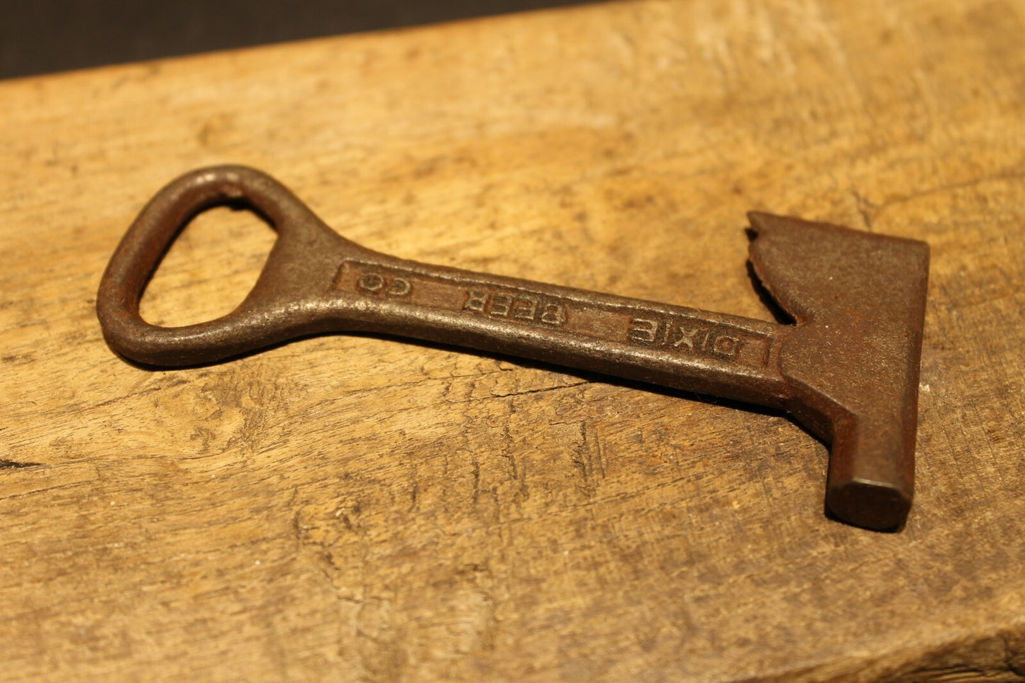 Antique Vintage Style Cast Iron Dixie Beer Bottle Opener Fireman Axe Hatchet