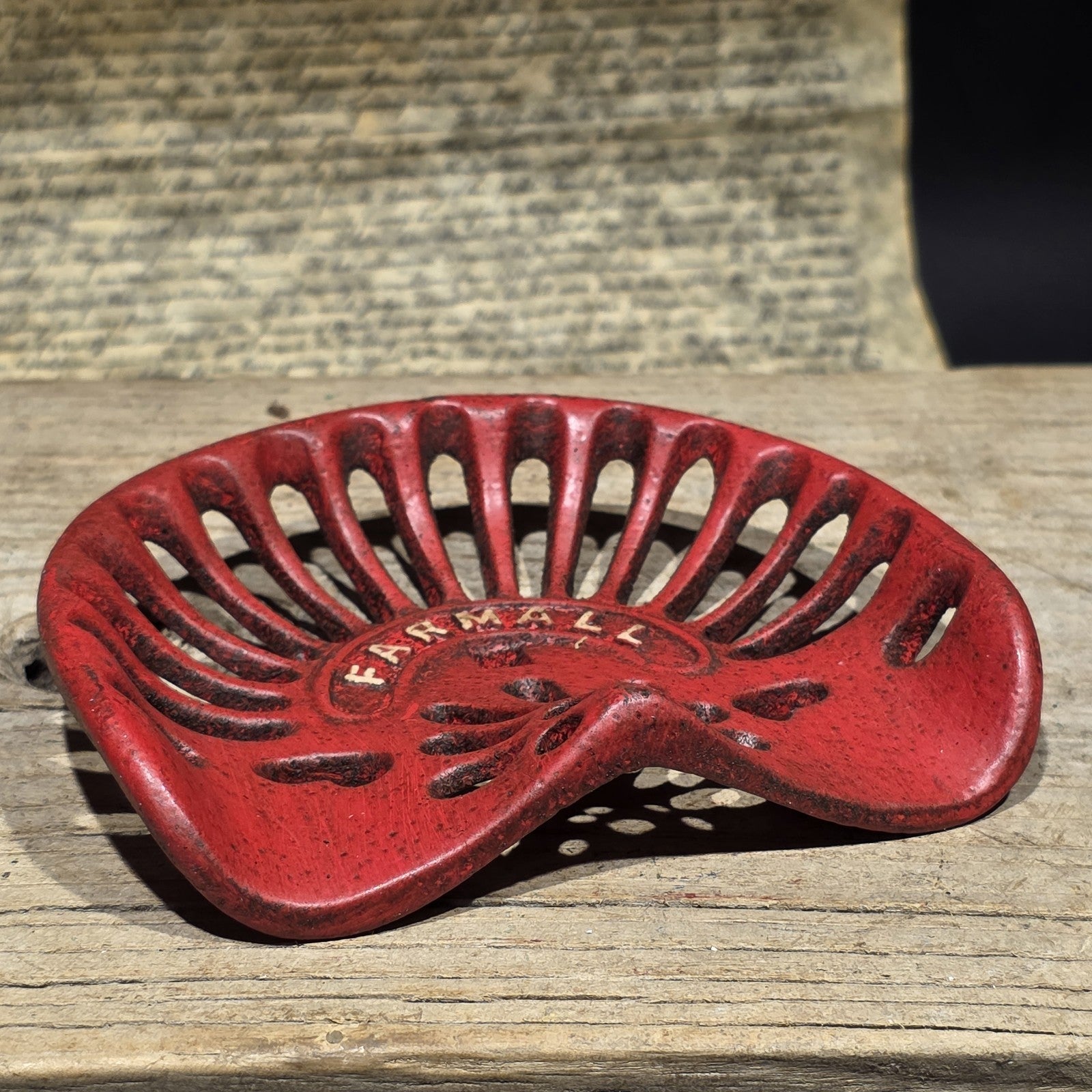 5" Mini Farmall Cast Iron Tractor Seat – Red IH Salesman Sample Paperweight