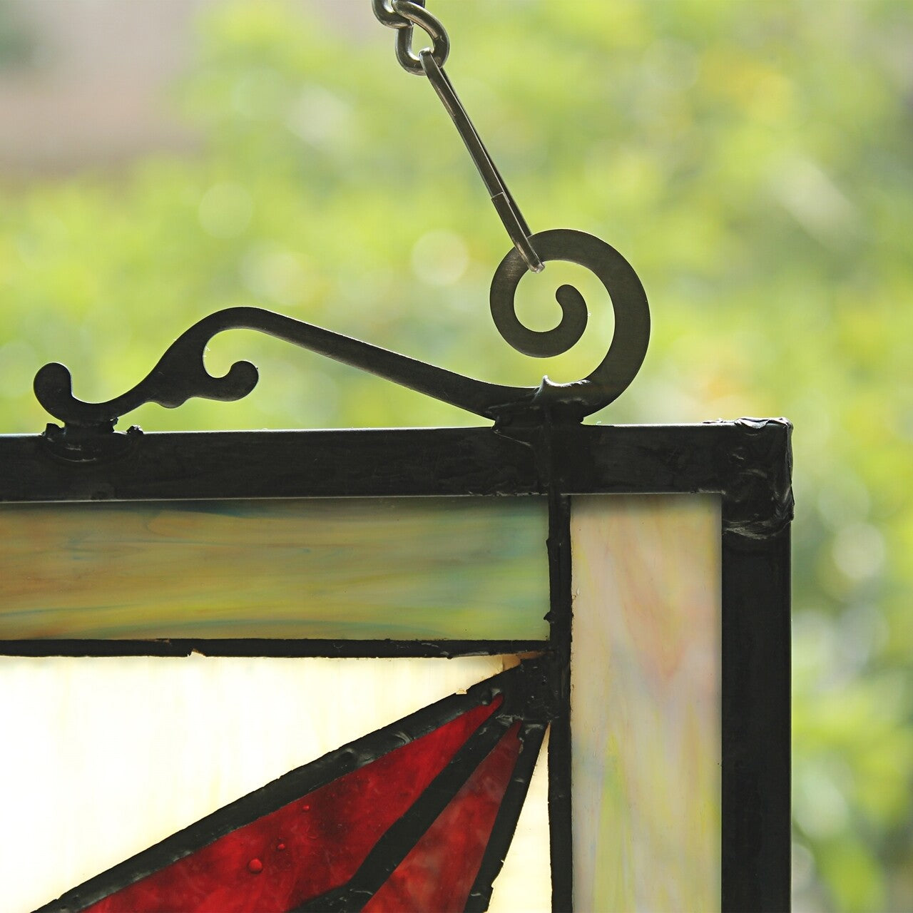 25" Antique Style Stained Glass Window Hanging Panel Suncatcher