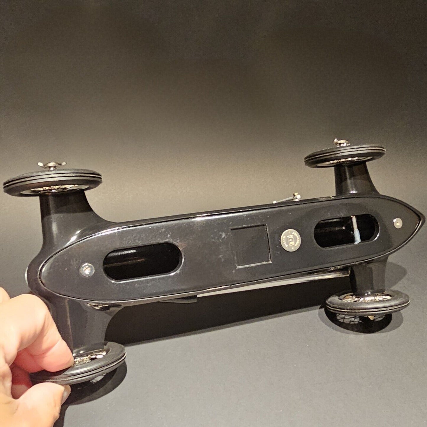 12" Antique Vintage Style Aluminum Black  Model Tether Car