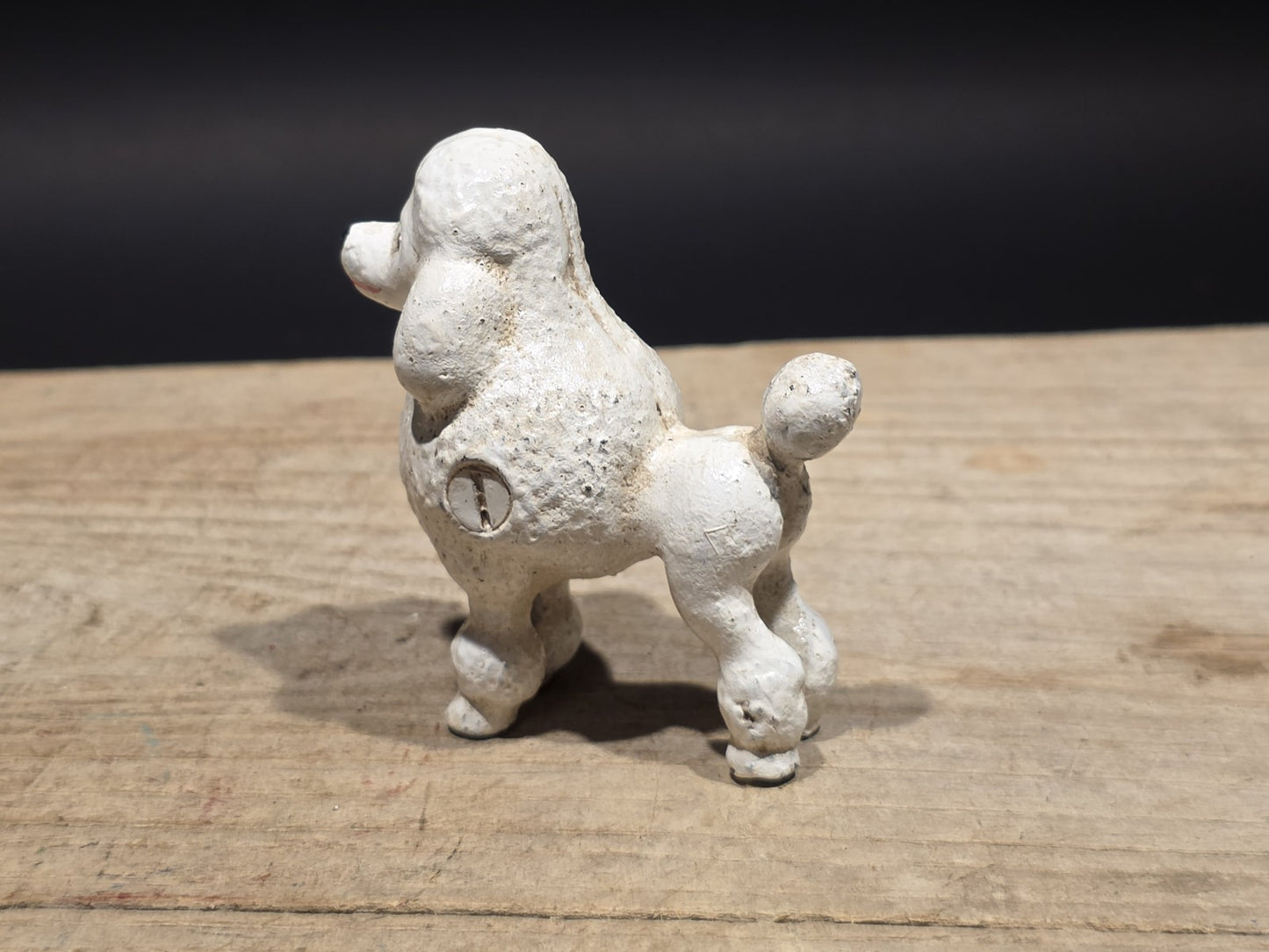 Cast Iron White Poodle Dog Figurine Vintage Style Poodle Statue
