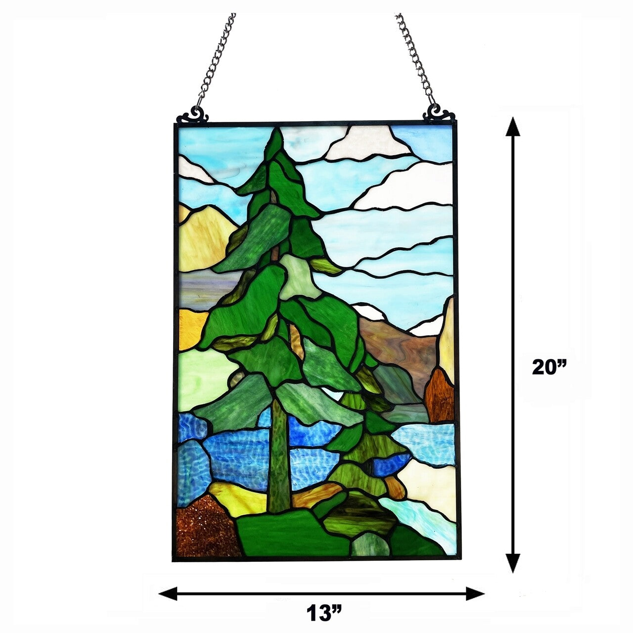 20"  Stained Glass Window Hanging Panel Suncatcher
