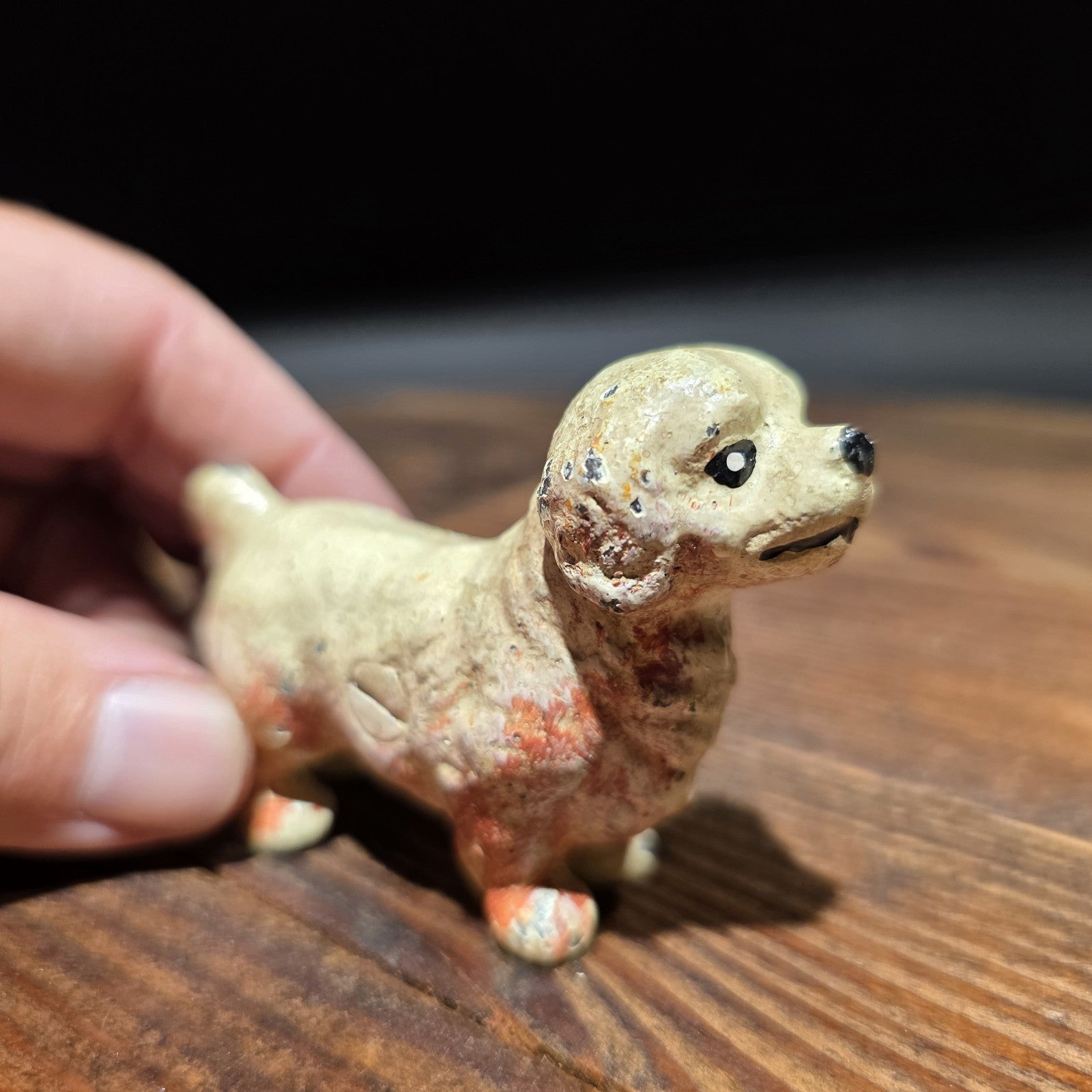 Cast Iron Golden Retriever Dog Figurine – Vintage Style Miniature Animal Figure