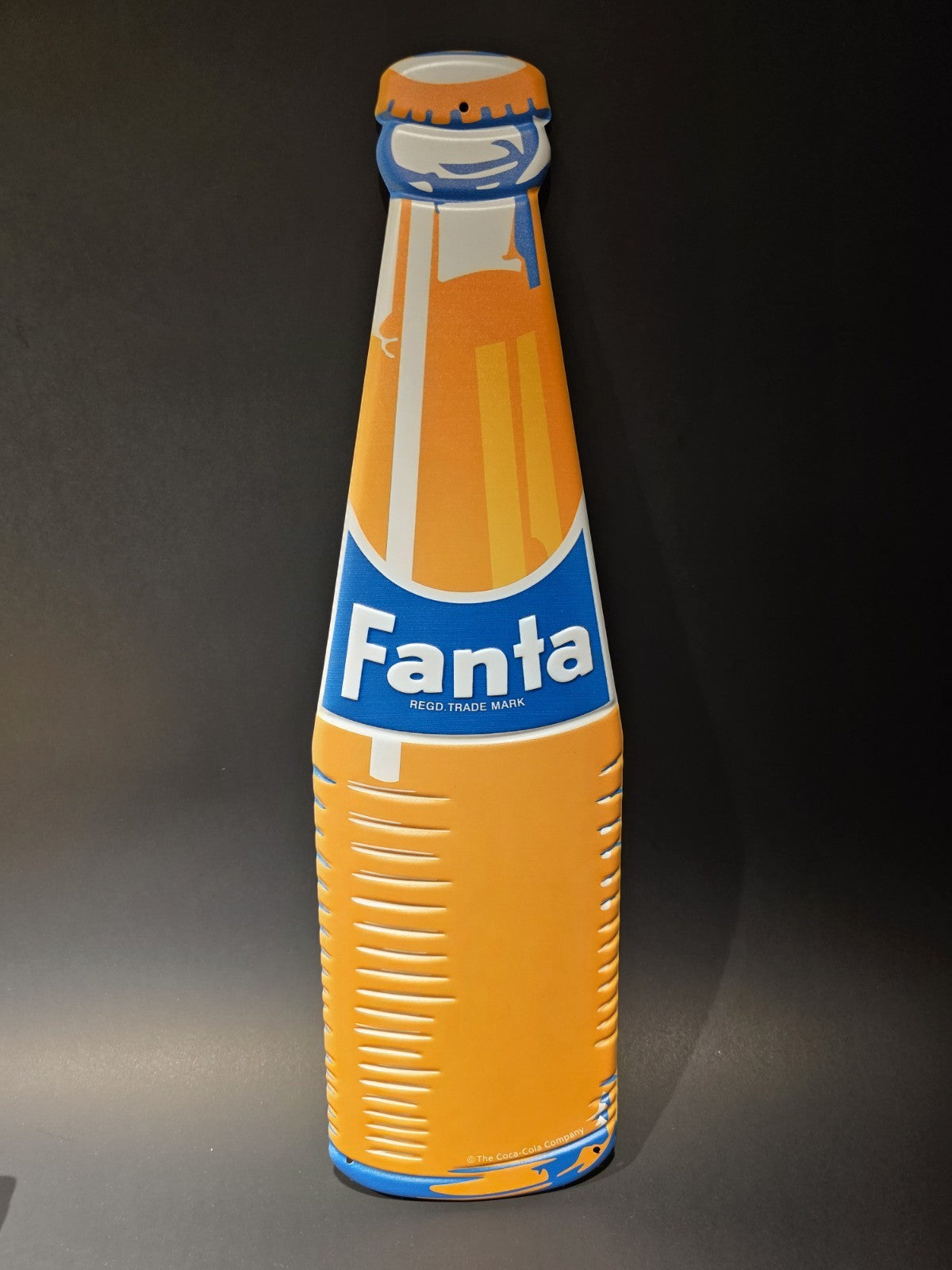 22" Vintage Style Metal Die Cut Fanta Bottle Sign