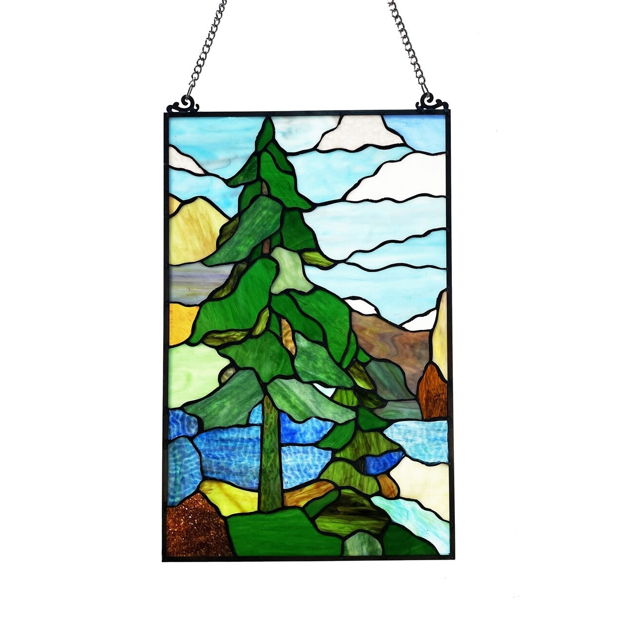 20"  Stained Glass Window Hanging Panel Suncatcher