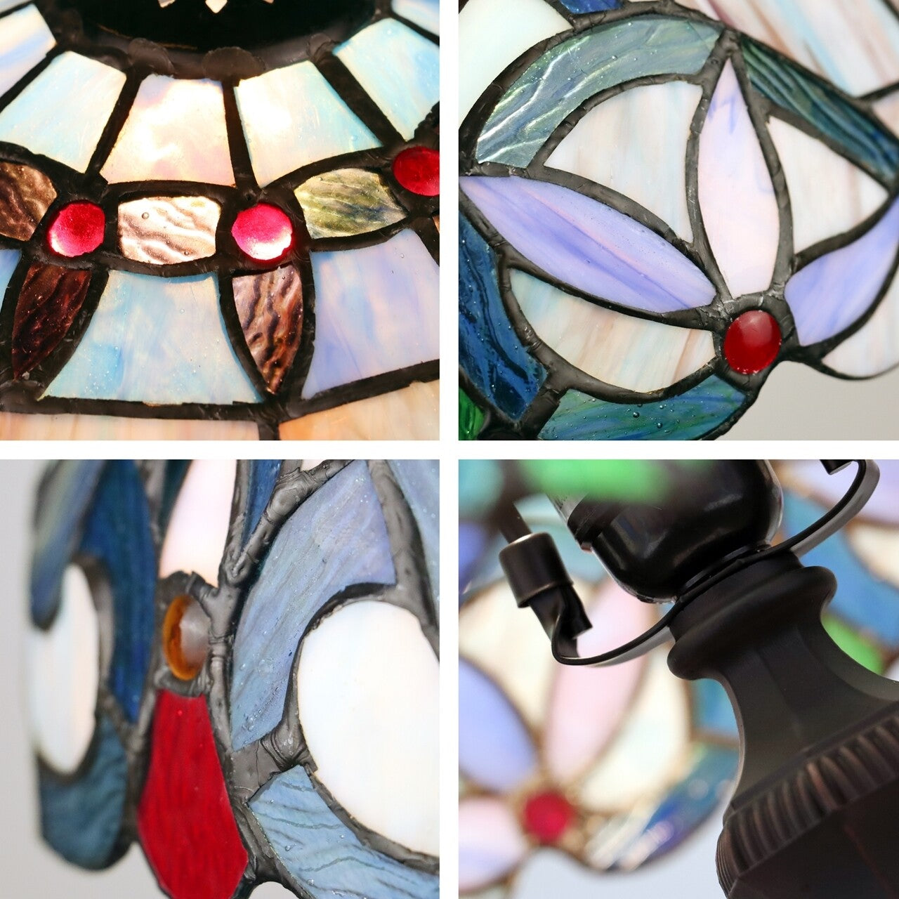 18" 1 light Antique Style Stained Glass Table Lamp