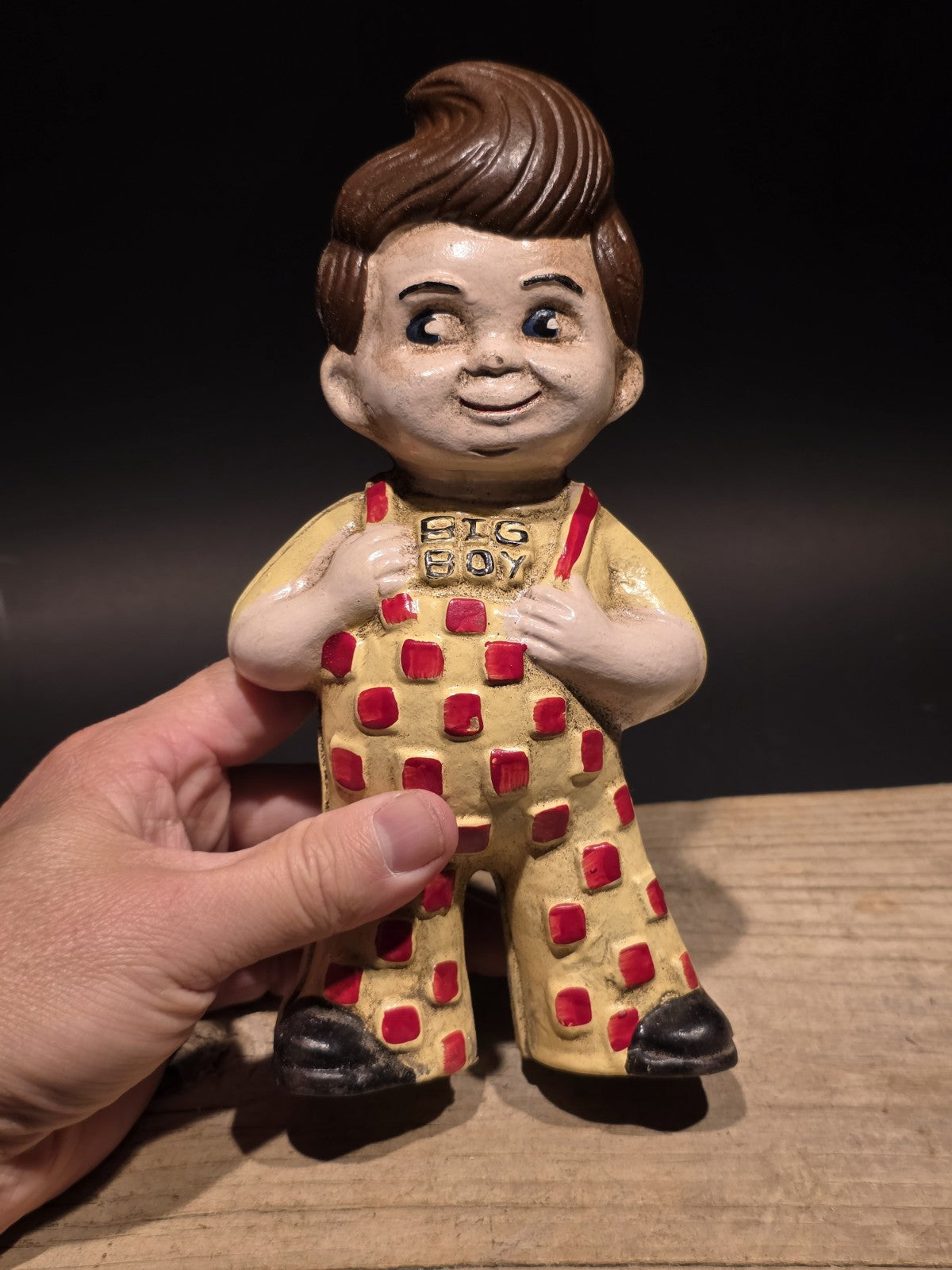 Antique Vintage Style Cast Iron Big Boy Coin Bank