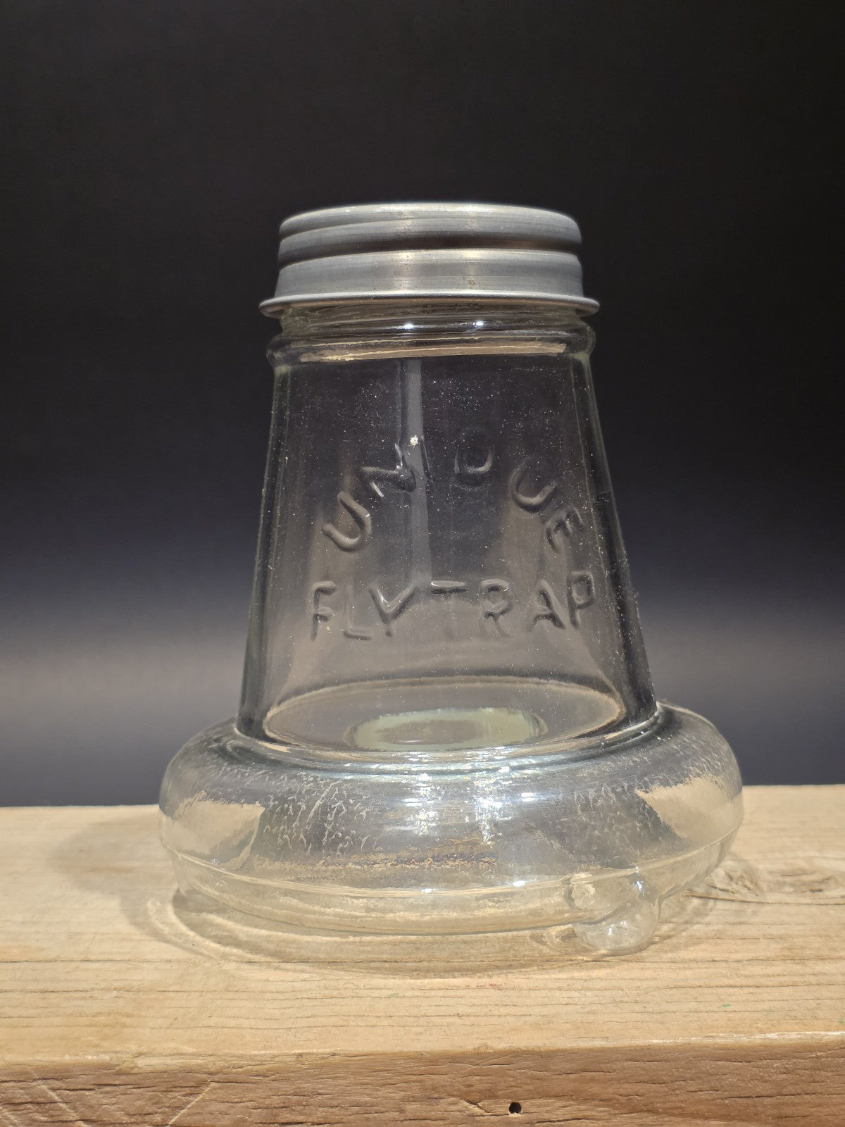 6 1/2" Antique Vintage Style Table Top Blown Glass Fly Wasp Insect Trap Catcher