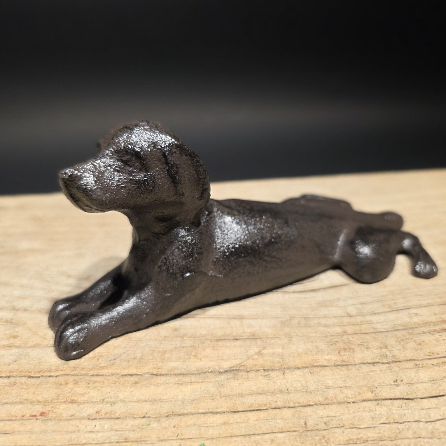 Cast Iron Lying Dog Doorstop – Vintage Style Figural Door Stop