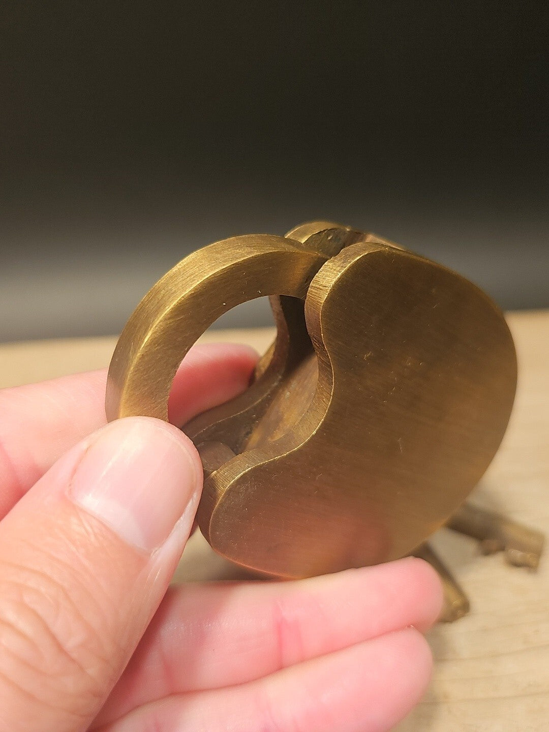 Antique Vintage Style Brass Winchester Firearms Ammo Box Padlock Lock & Key