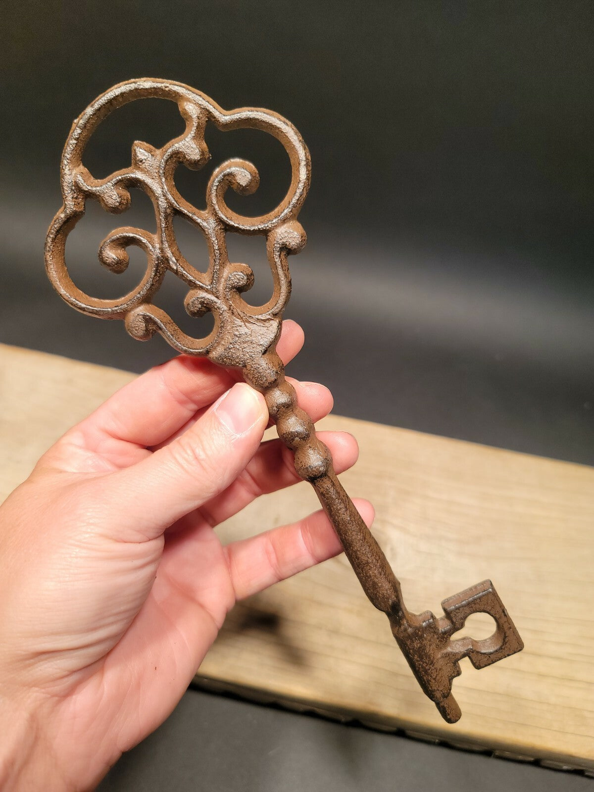 Antique Vintage Style Cast Iron Large Ornate Skeleton Key 