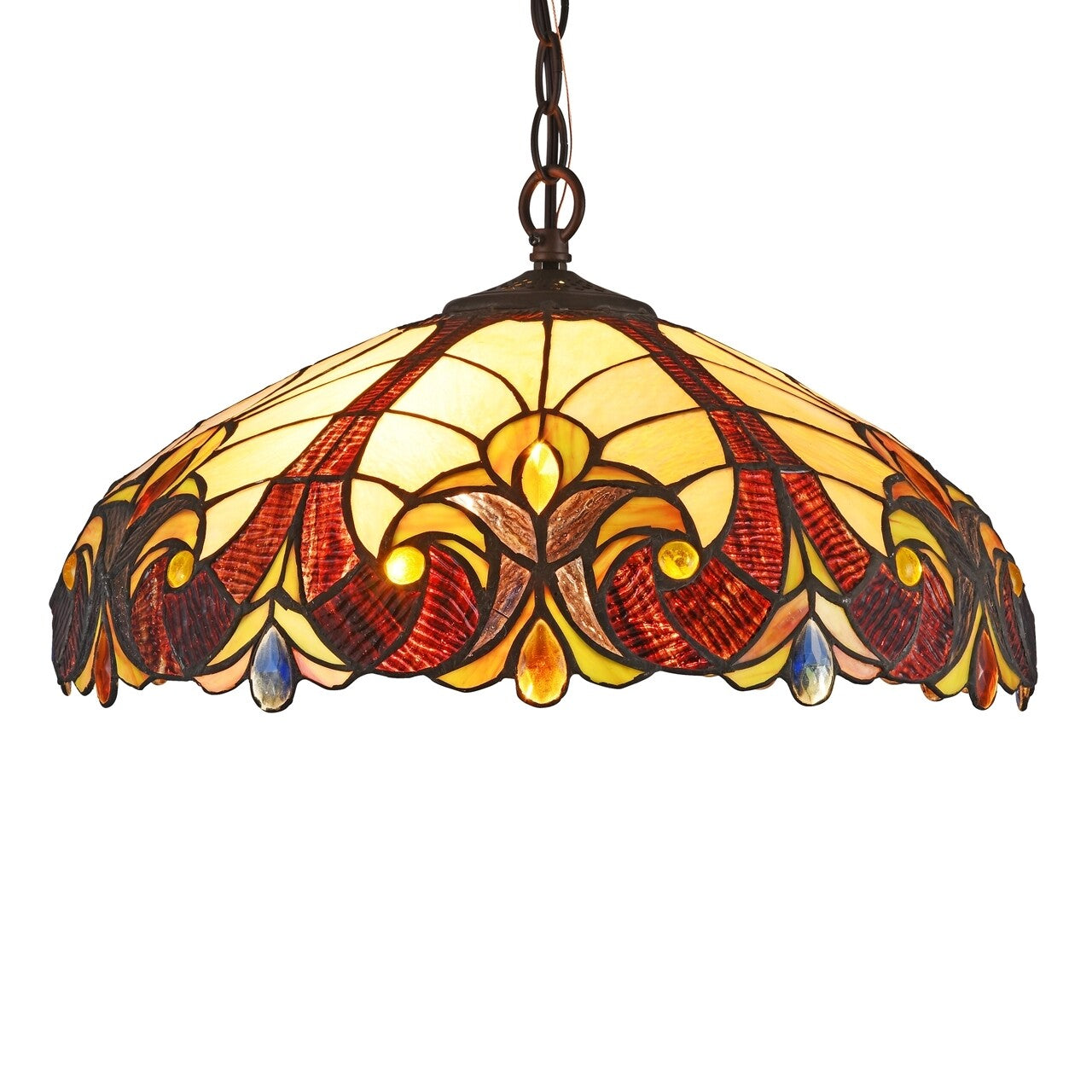 17.3 " Stained Glass Pendant Swag Ceiling Light