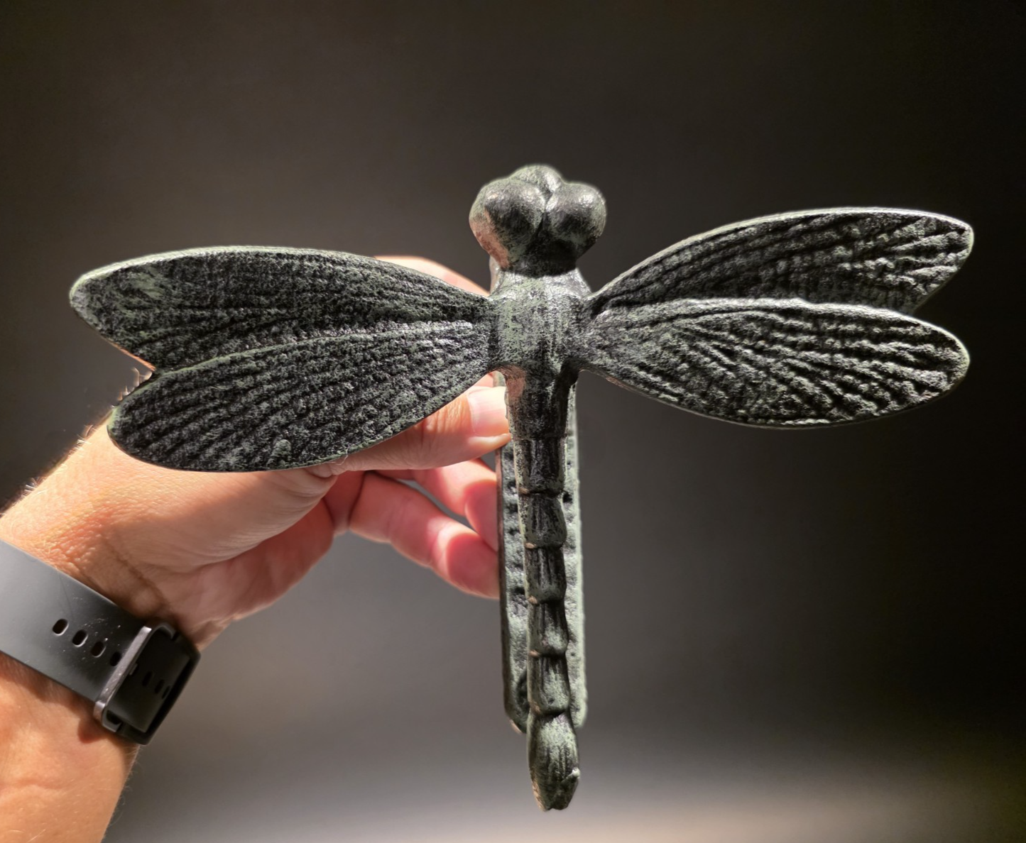 7" Antique Vintage Style Verdigris Cast Iron Dragonfly Door Knocker