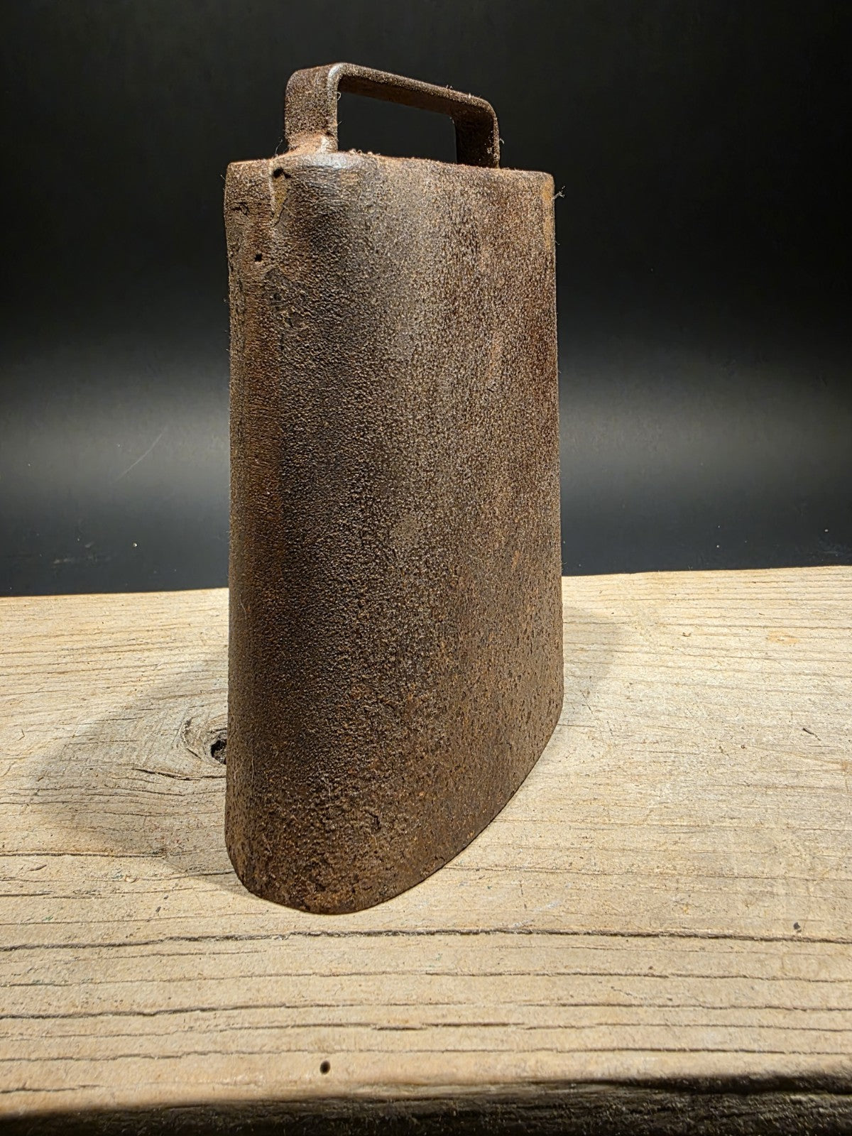 6 3/4" Primitive Vintage Antique Style Hand Wrought Iron Cow Bell