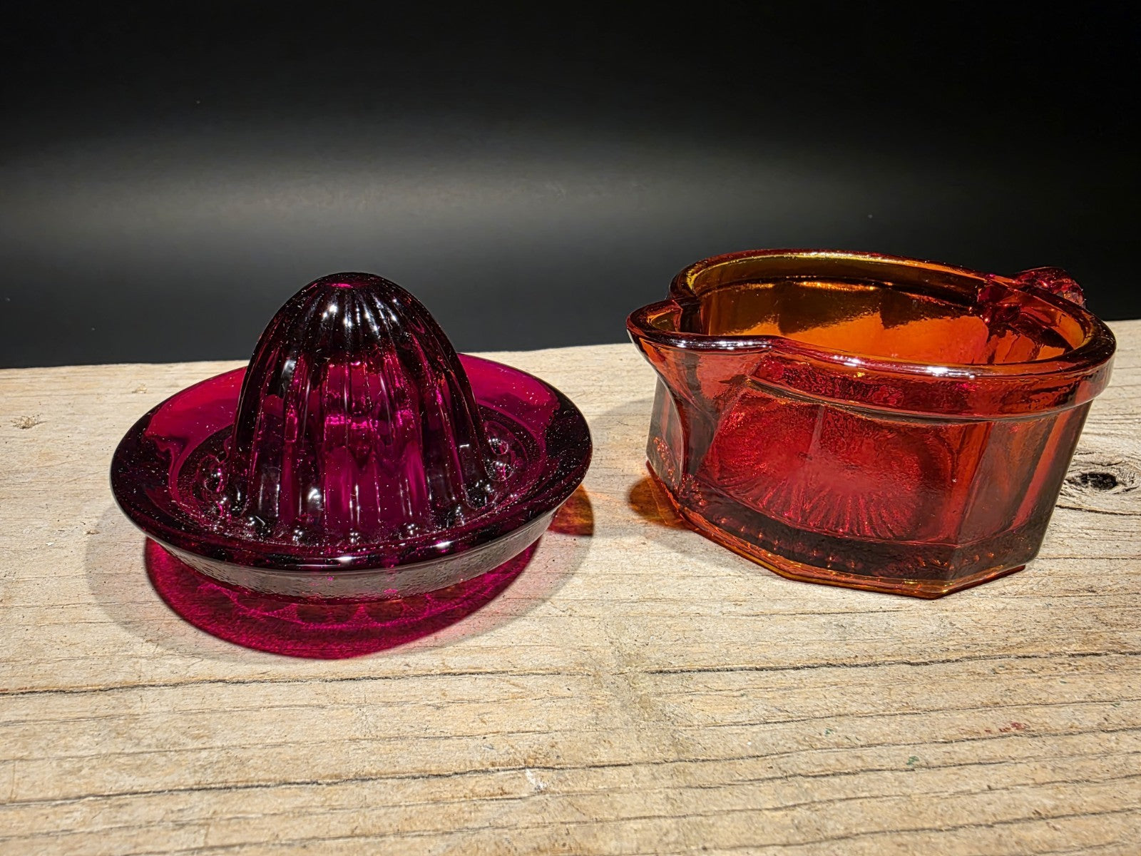4.5" Vintage Style Ruby Red Depression Glass Juicer