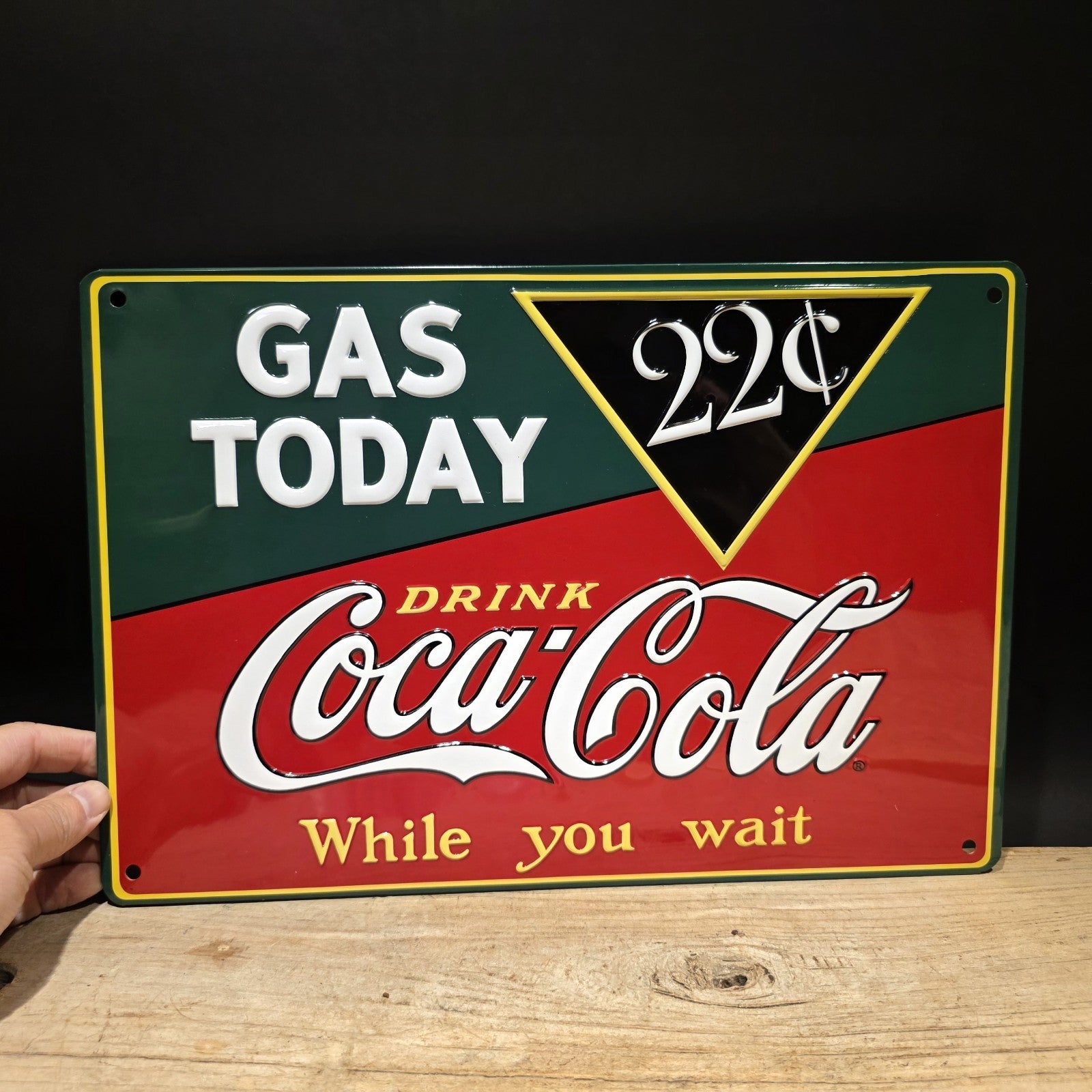 15" Coca-Cola Metal Vintage Style Gas Station Advertising Sign