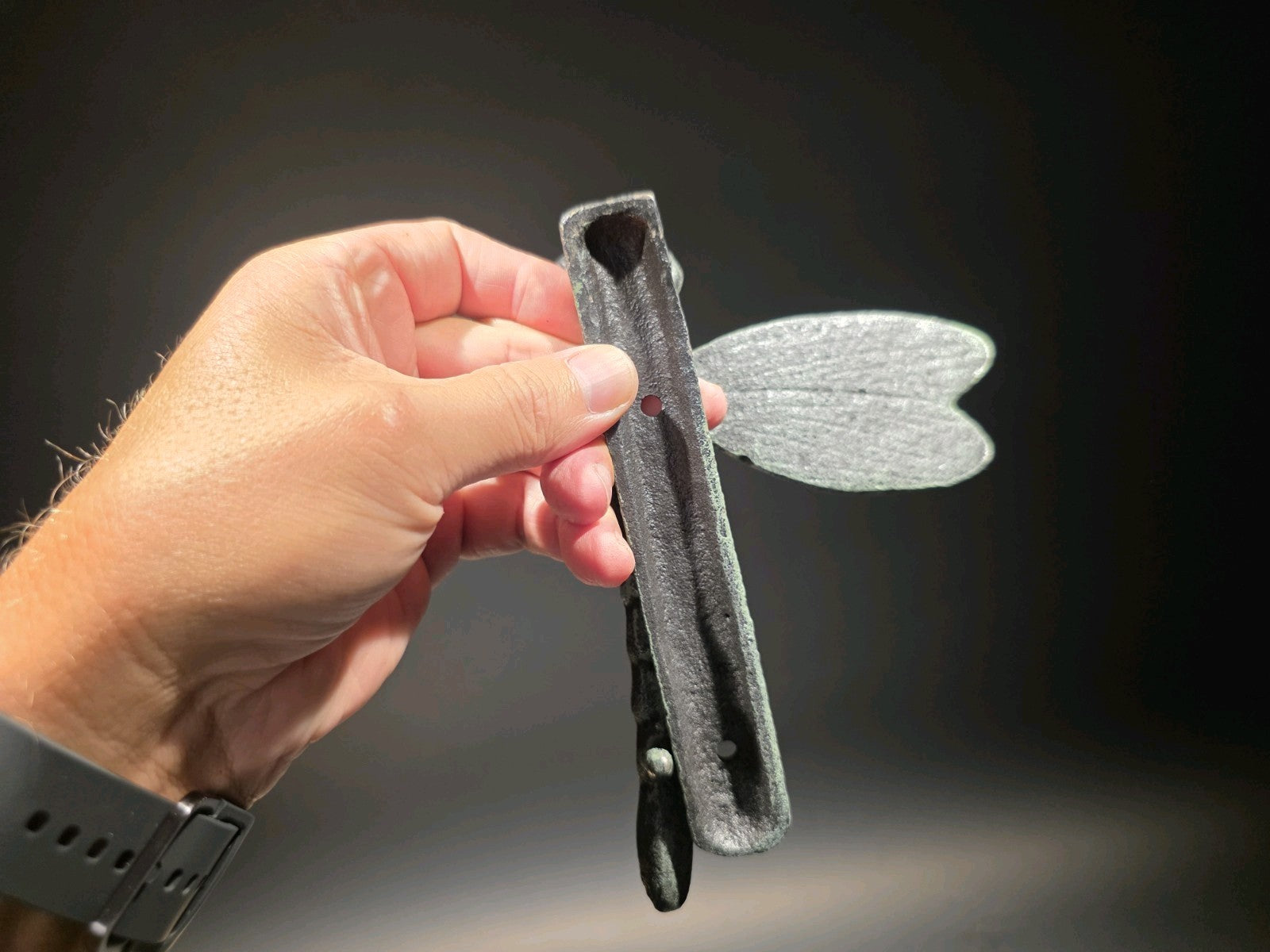 7" Antique Vintage Style Verdigris Cast Iron Dragonfly Door Knocker