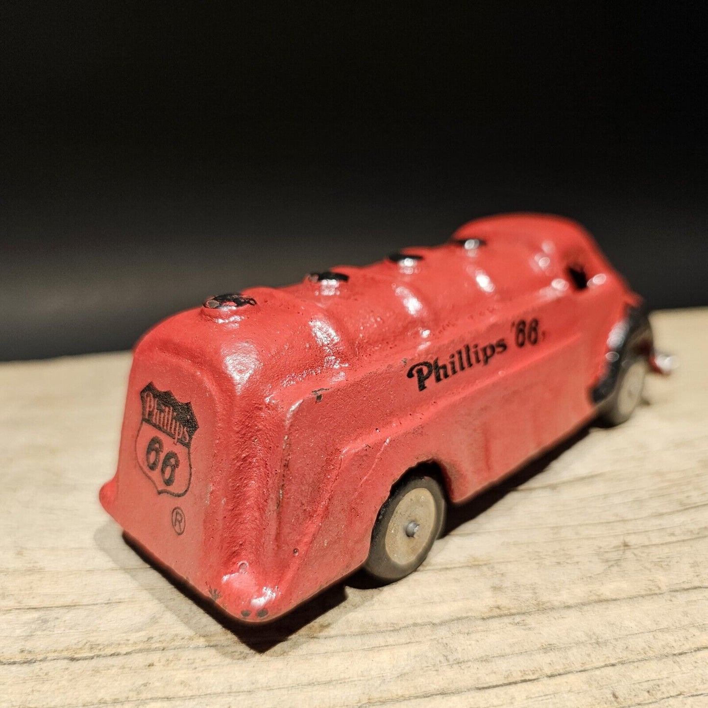 Vintage Style Red Cast Iron Toy Phillips 66 Car Delivery Van