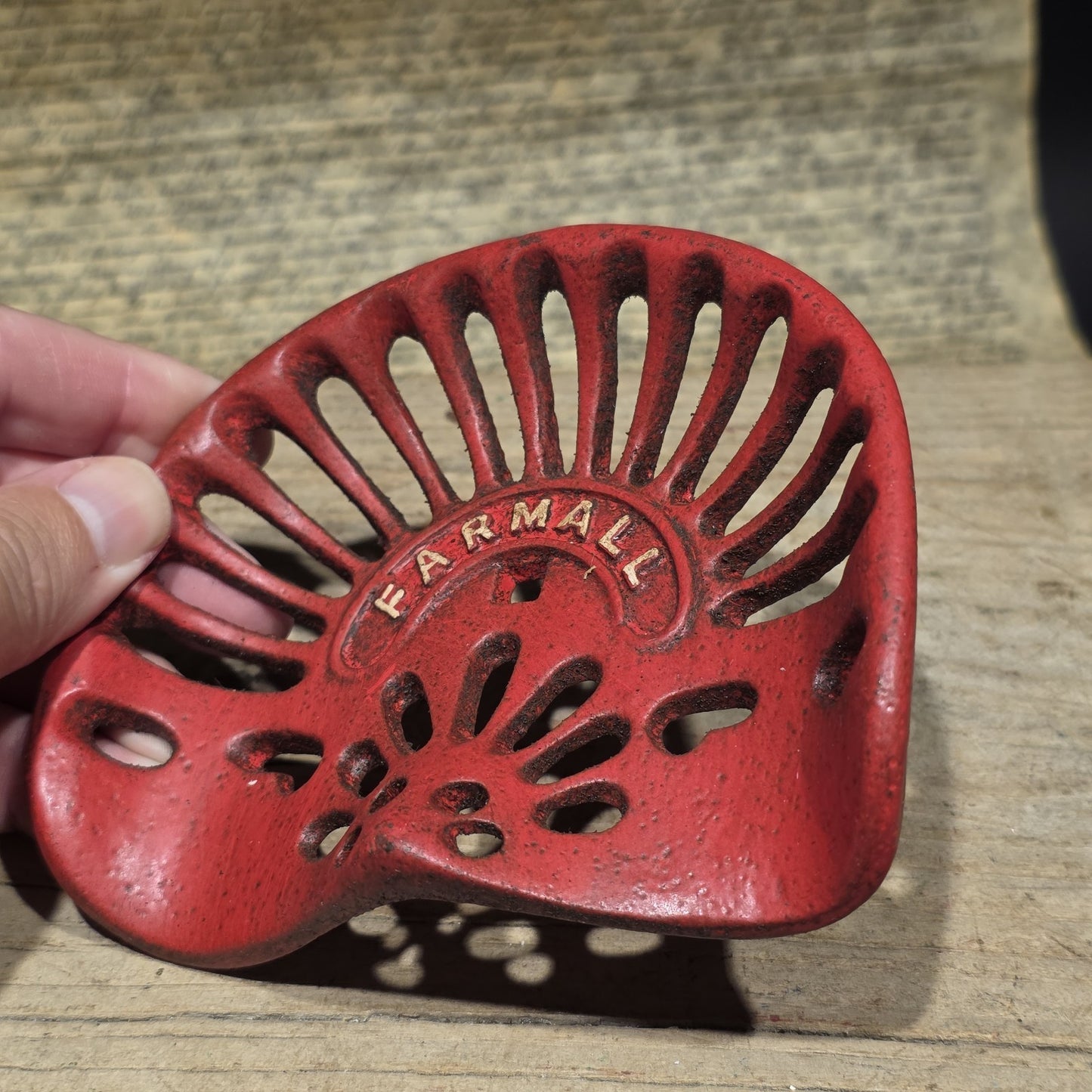 5" Mini Farmall Cast Iron Tractor Seat – Red IH Salesman Sample Paperweight