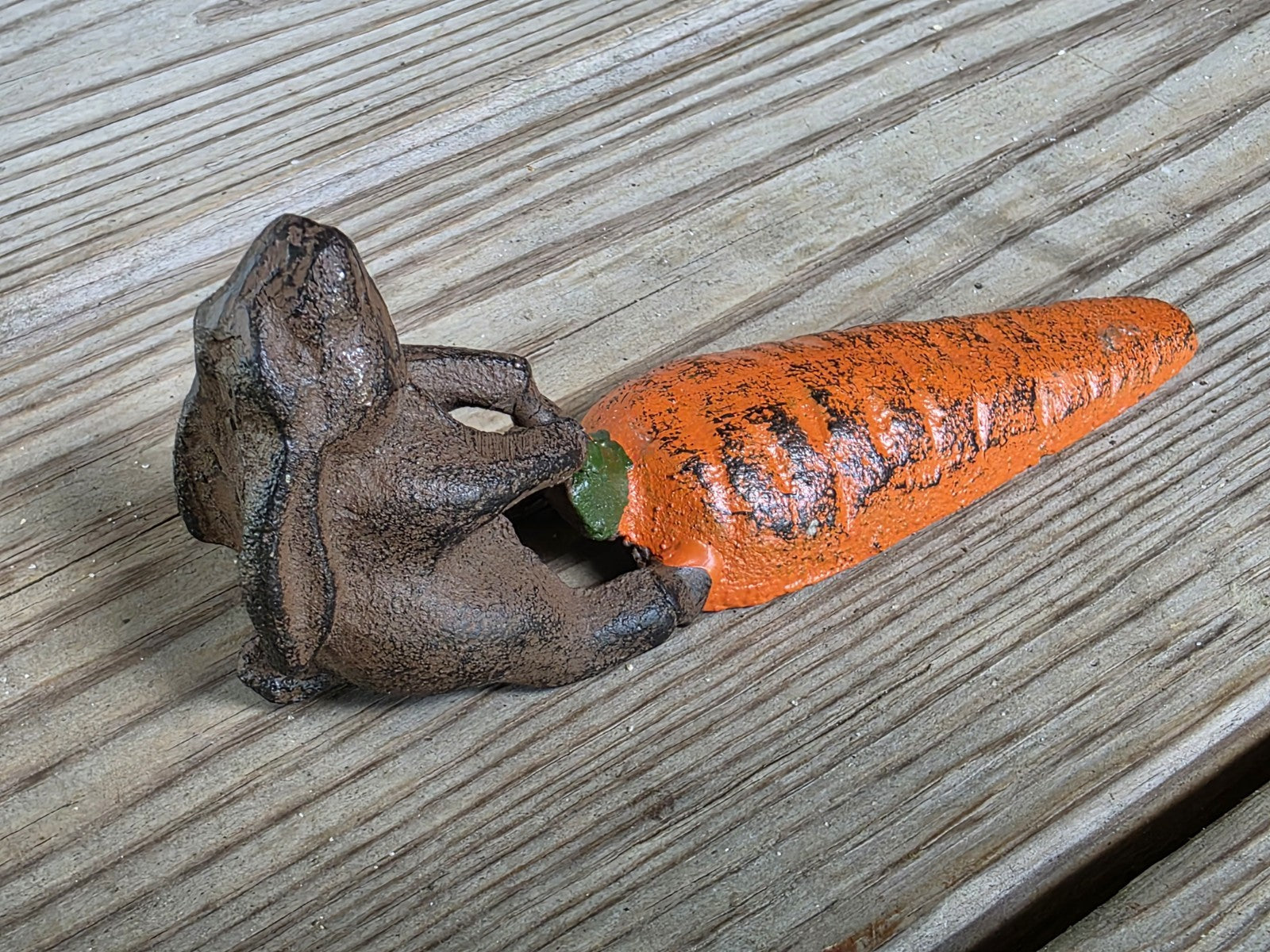 Antique Vintage Style Cast Iron Door Stop Rabbit Hare Wedge