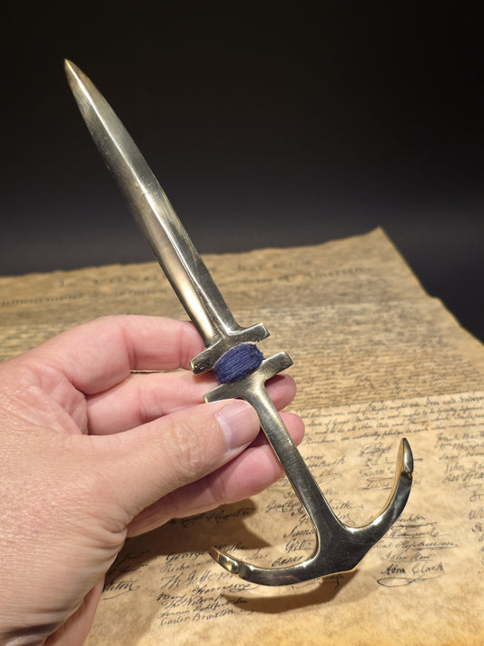 8" Vintage Style Brass Anchor Letter Opener Nautical Desk Accessory