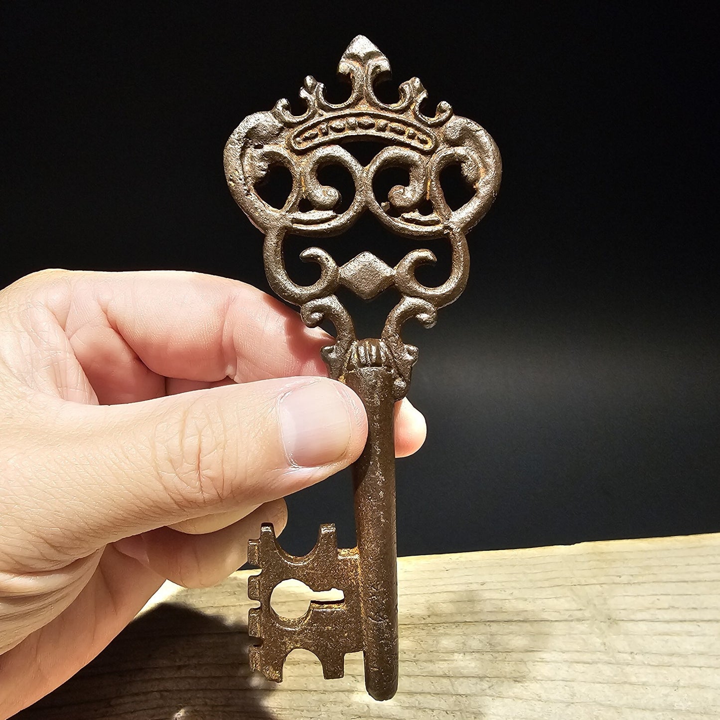 5" Antique Style Cast Iron Large Skeleton Church Key