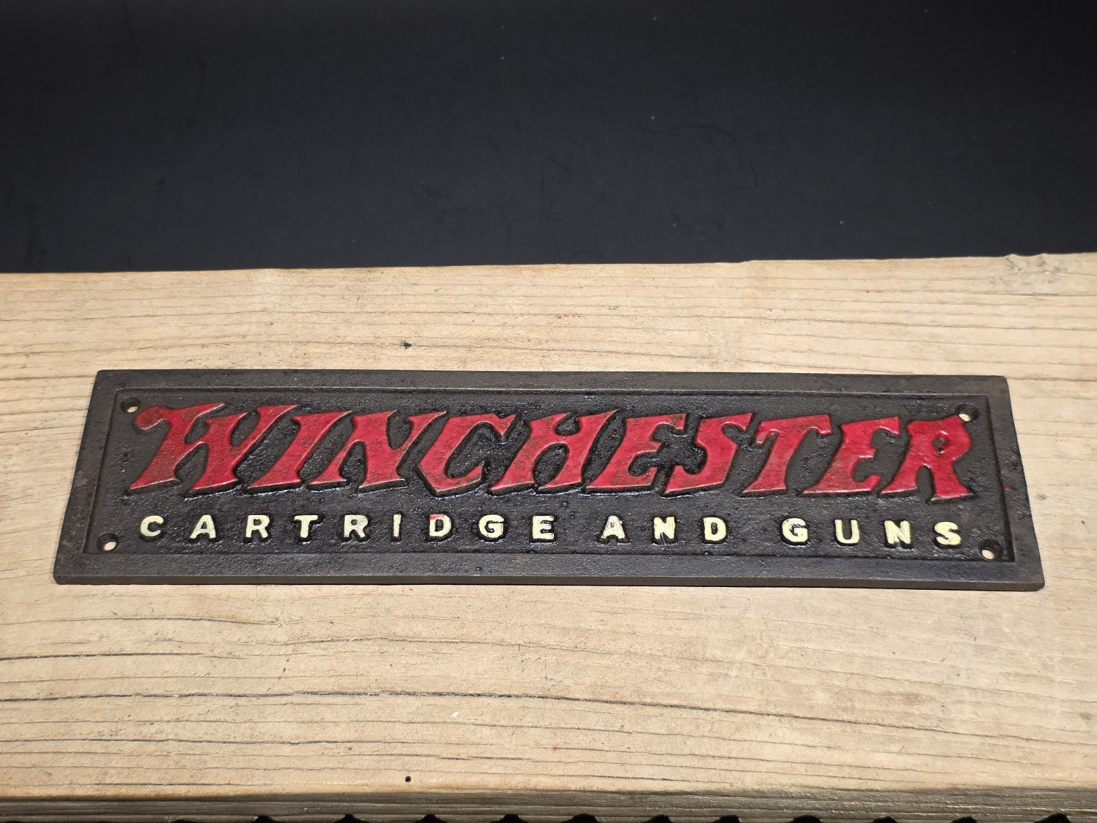 12" Cast Iron Winchester Plaque Sign