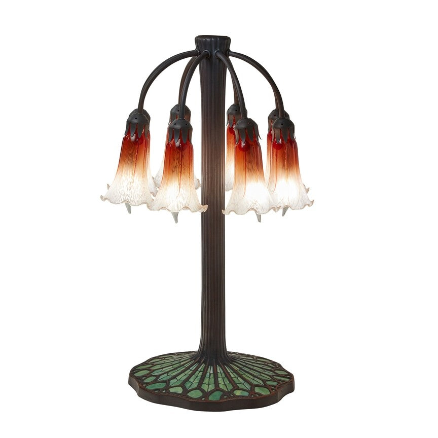 27"H Lotus Mosaic Base Stained Glass Table Lamp
