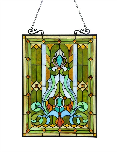 25" Stained Glass Hanging Window Pane Suncatcher