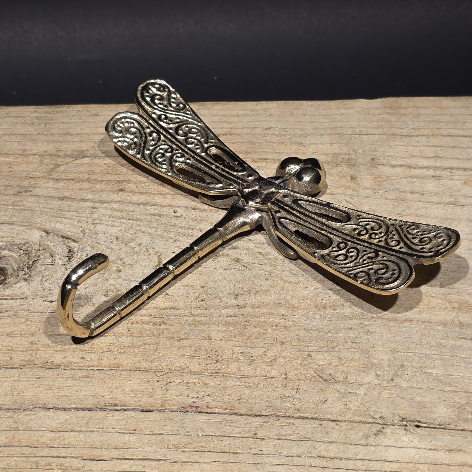 Solid Brass Dragonfly Wall Hook Art Nouveau Style Coat Hook