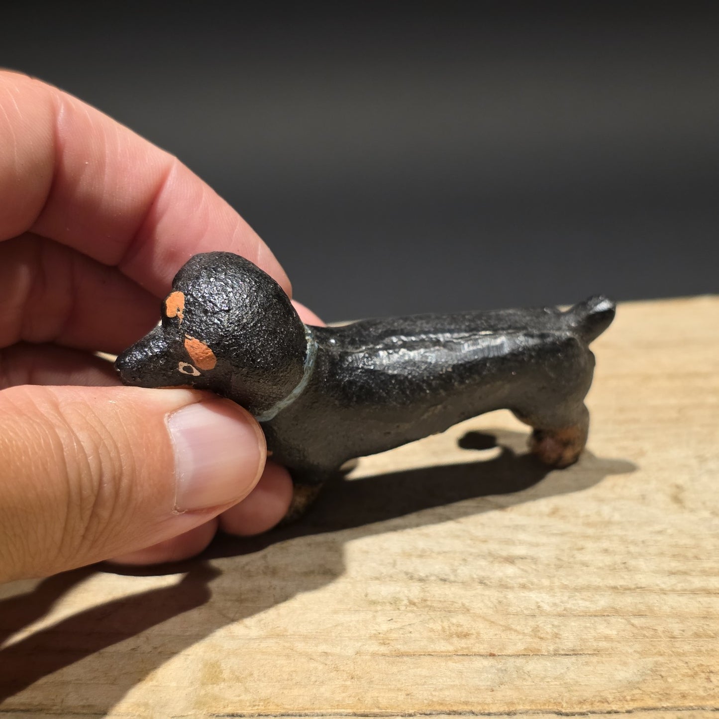 Cast Iron Dachshund Dog Figurine – Vintage Style Mini Animal Figure
