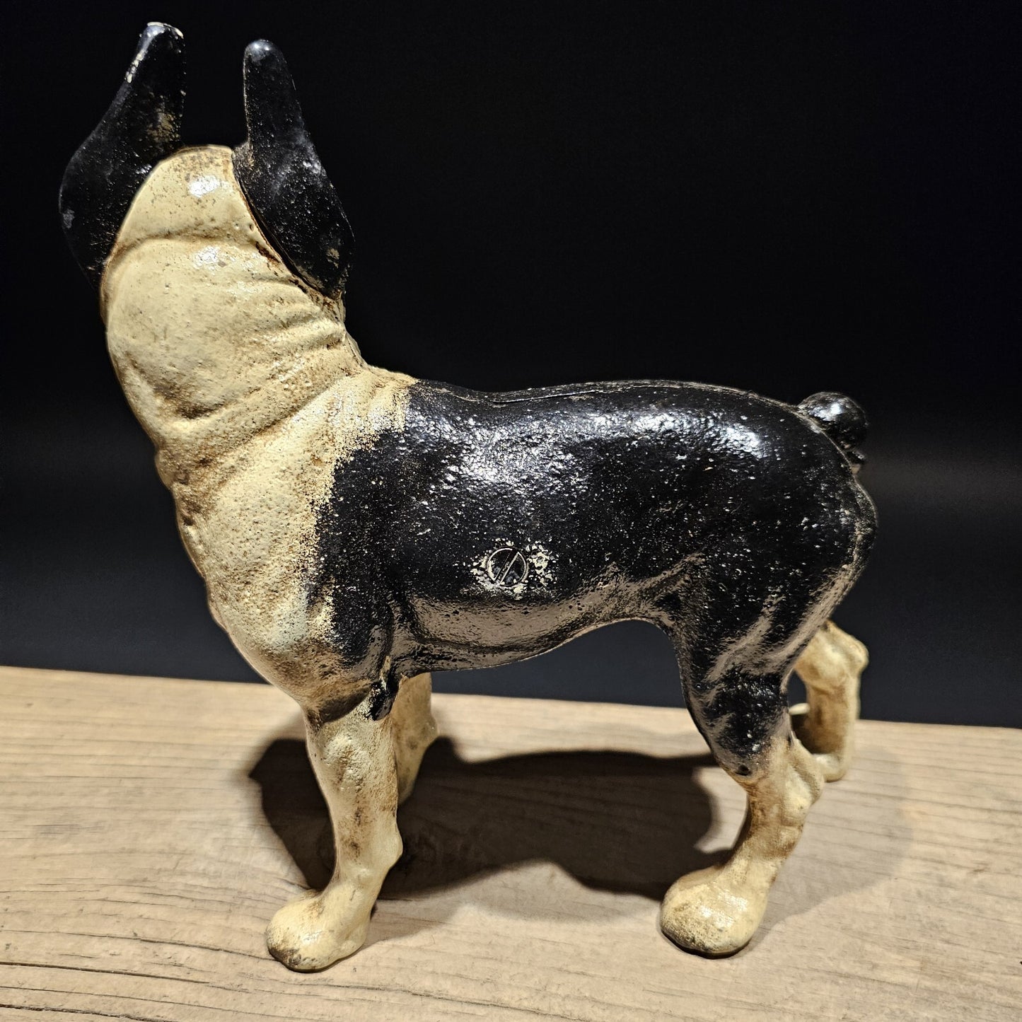 Antique Style Cast Iron Boston Terrier Dog Door Stop Coin Bank