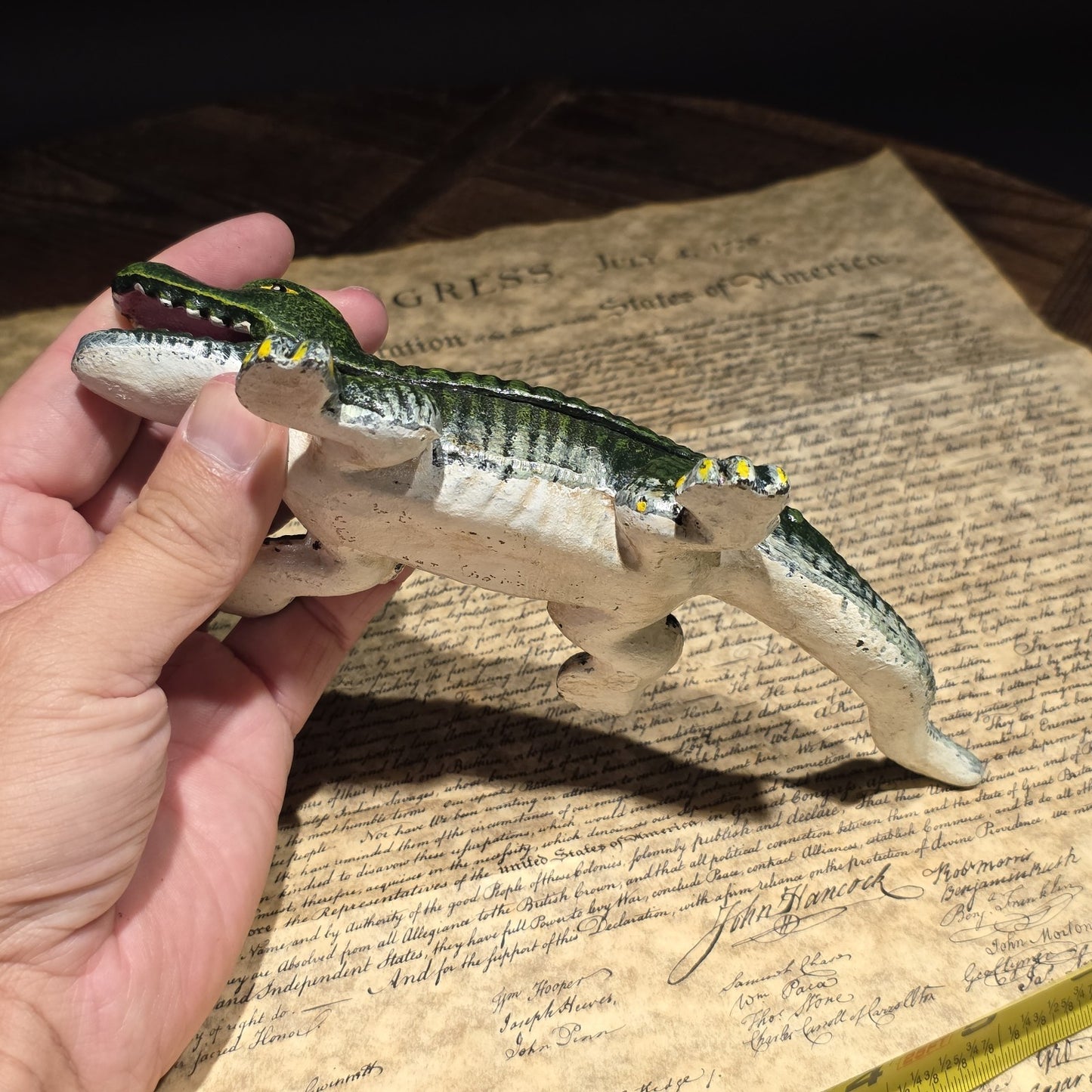 Cast Iron Alligator Box – Vintage Style Crocodile Trinket Dish Figure