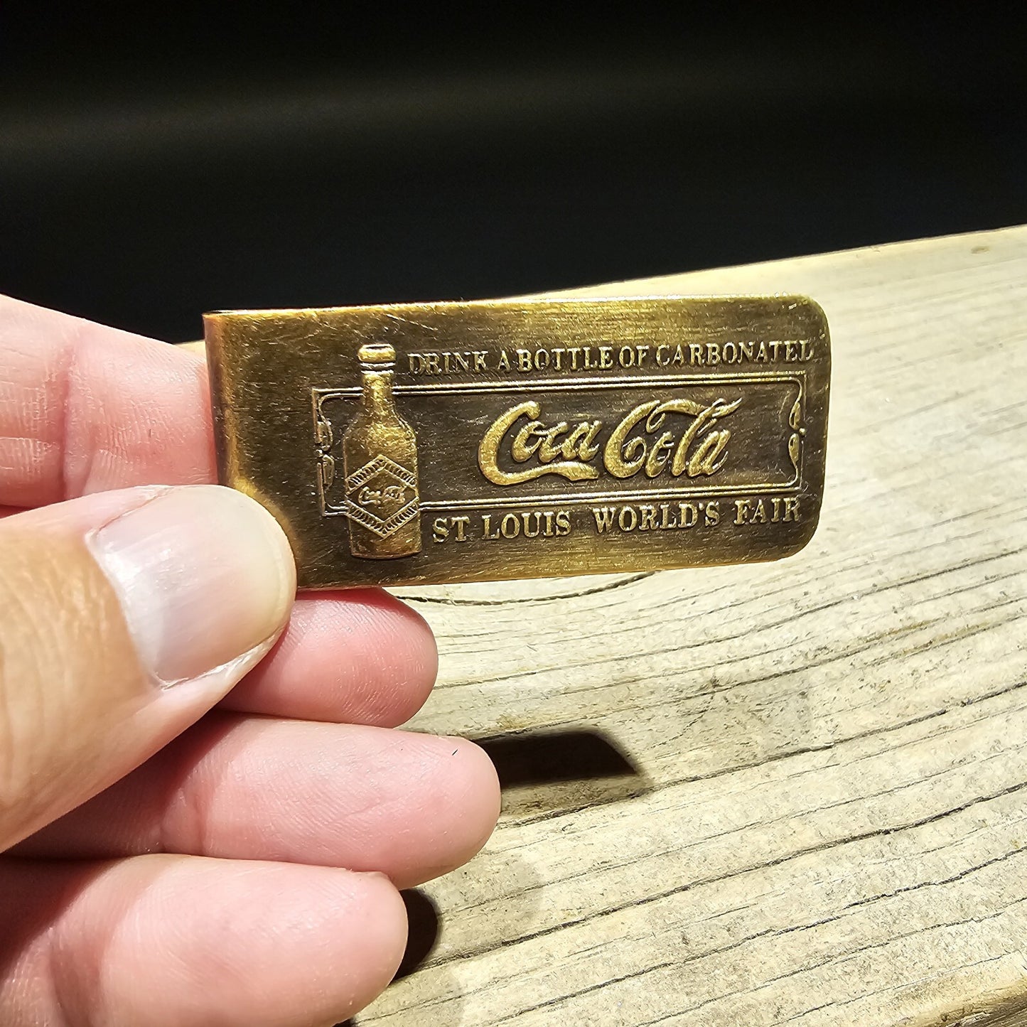 Antique Style Brass Coca Cola Money Clip