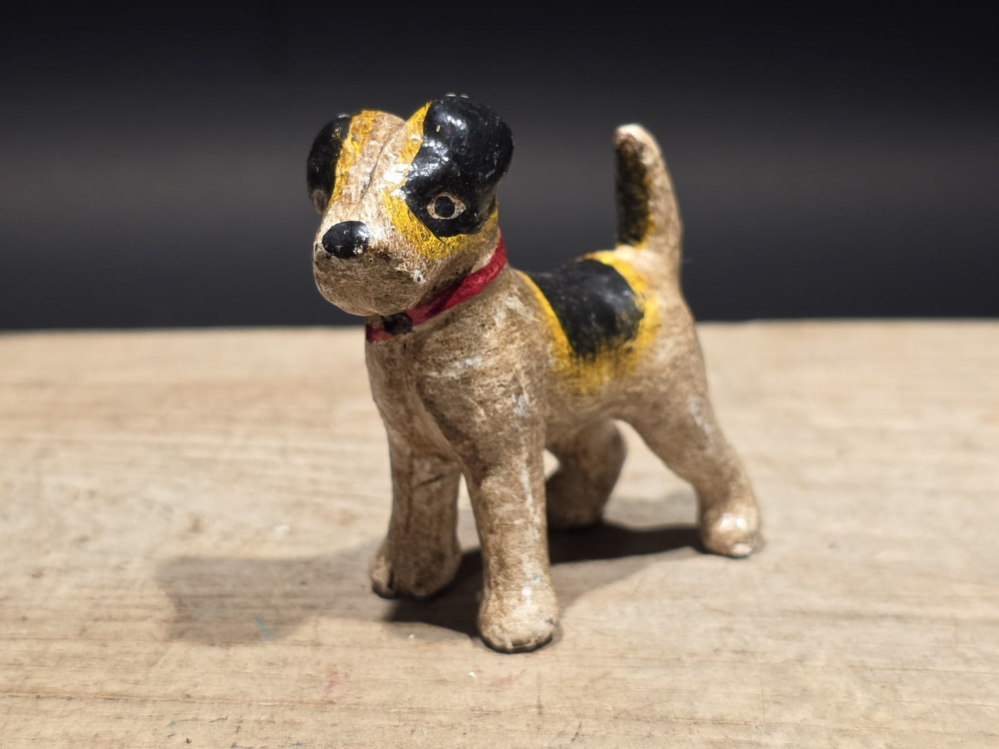 2 1/2" Antique Style Miniature Cast Iron Fox Hair Terrier Dog
