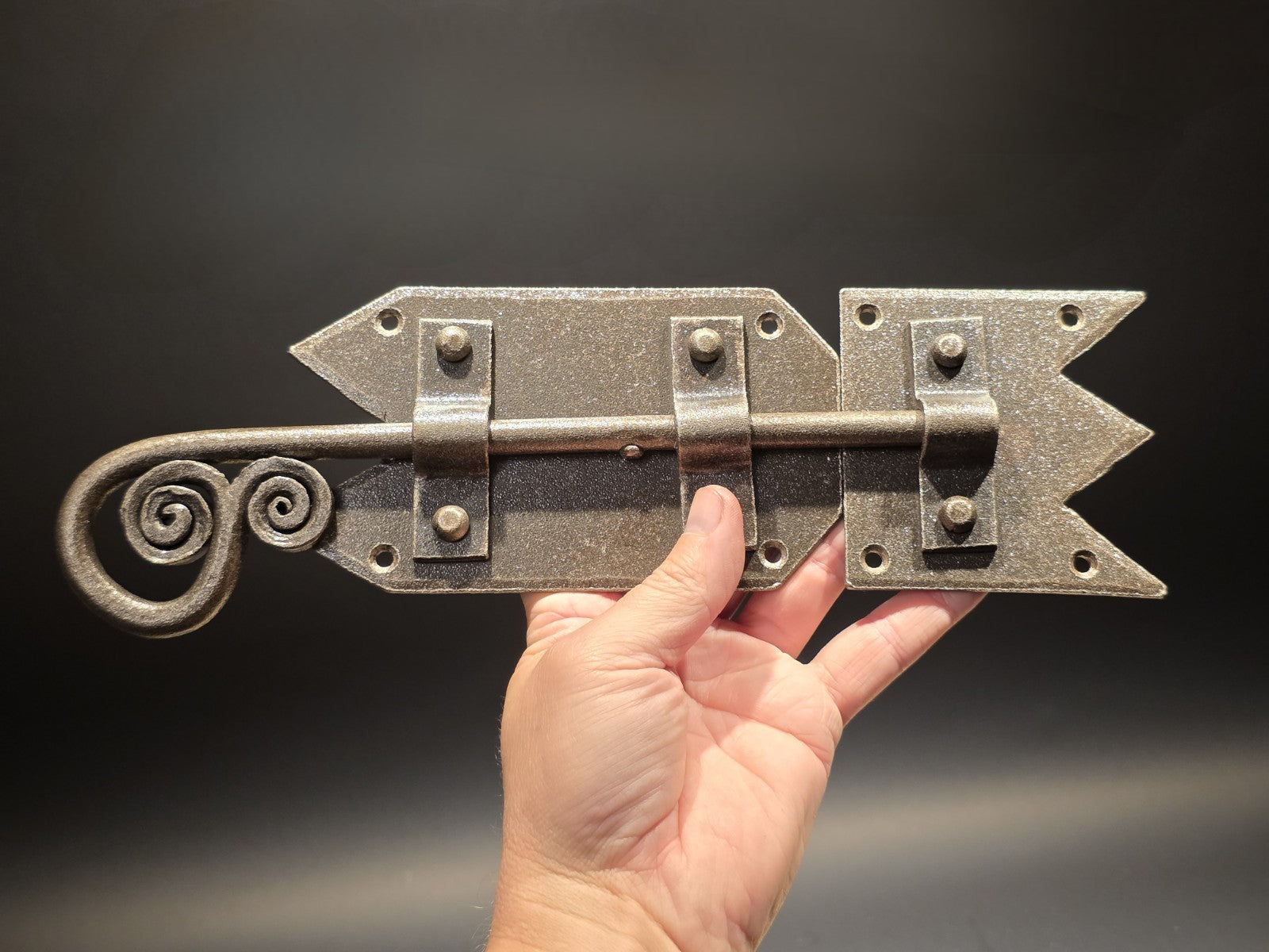 Antique Style Pennsylvania German  Slide Latch Hand Forged Primitive Iron