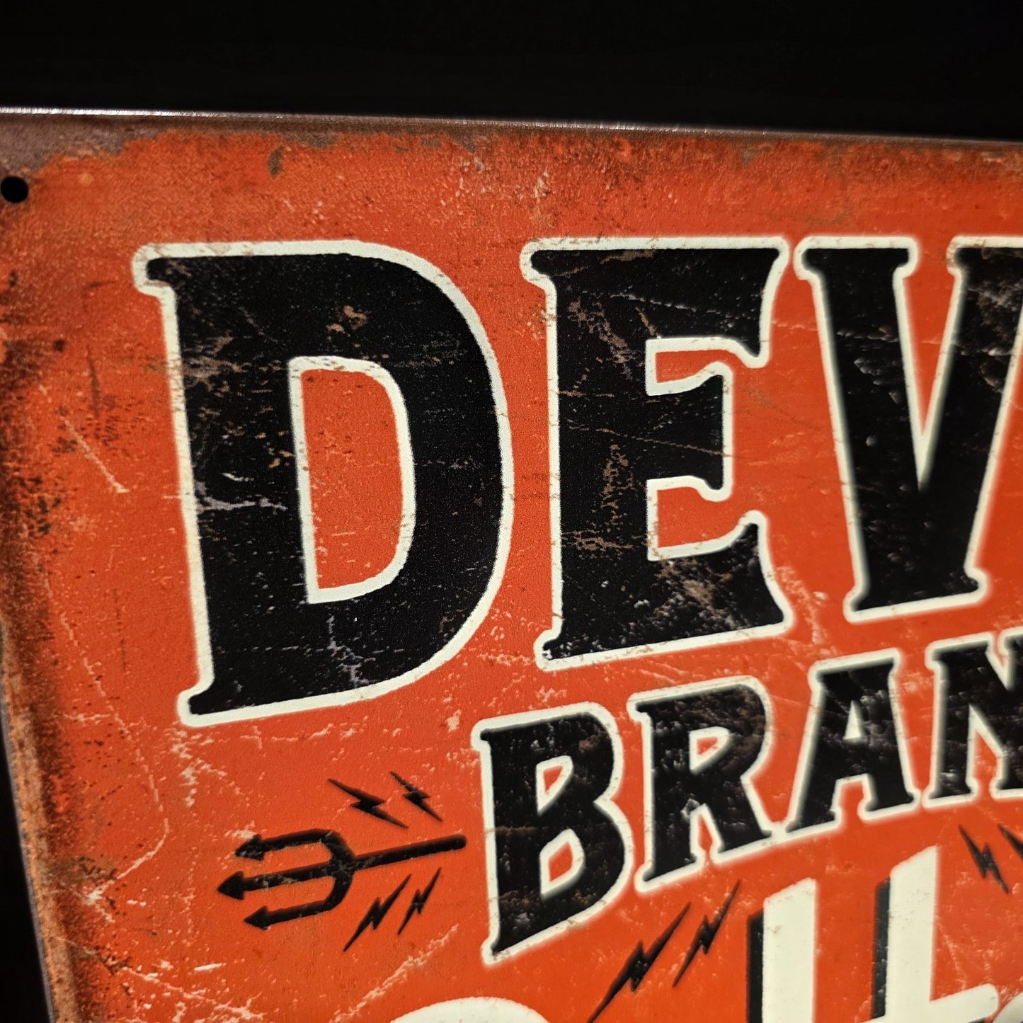 Devil Brand Coffee Tin Sign – Wake the Hell Up 
