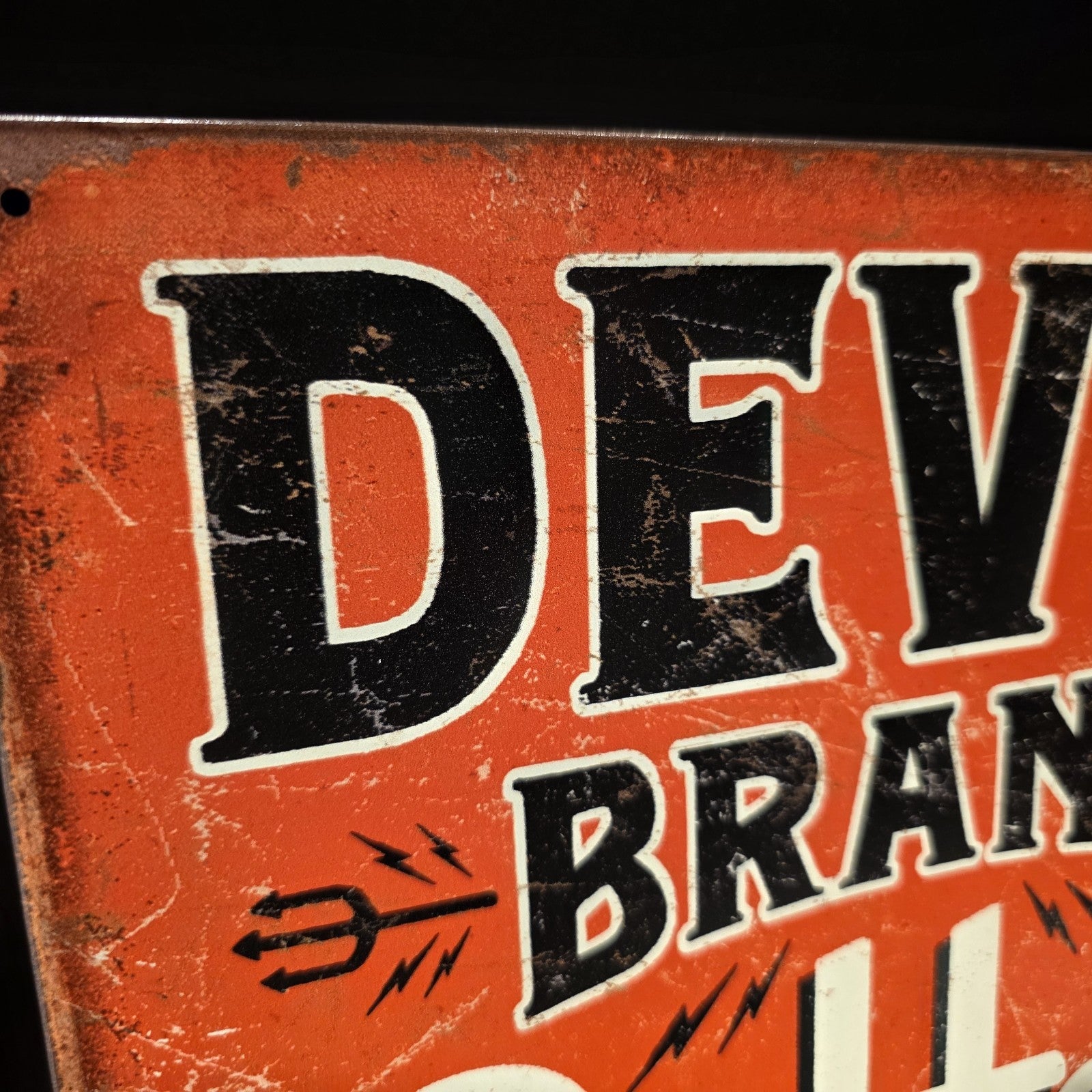 Devil Brand Coffee Tin Sign – Wake the Hell Up 