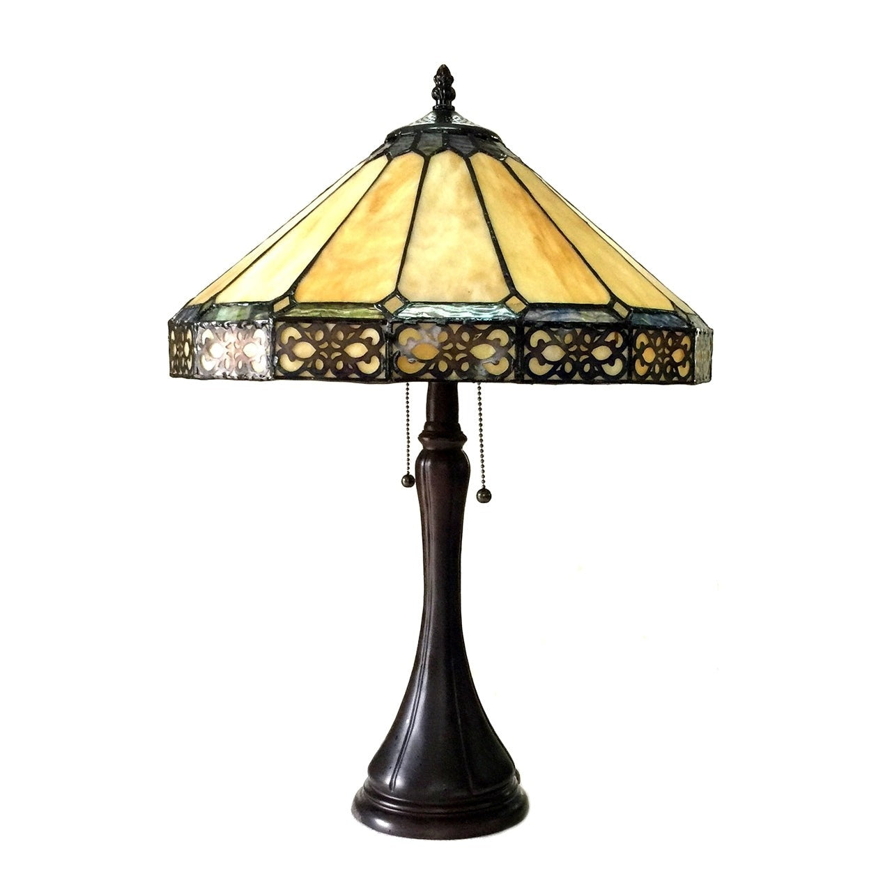 23" Vintage Style Stained Glass Mission Craftsman Style Table Lamp