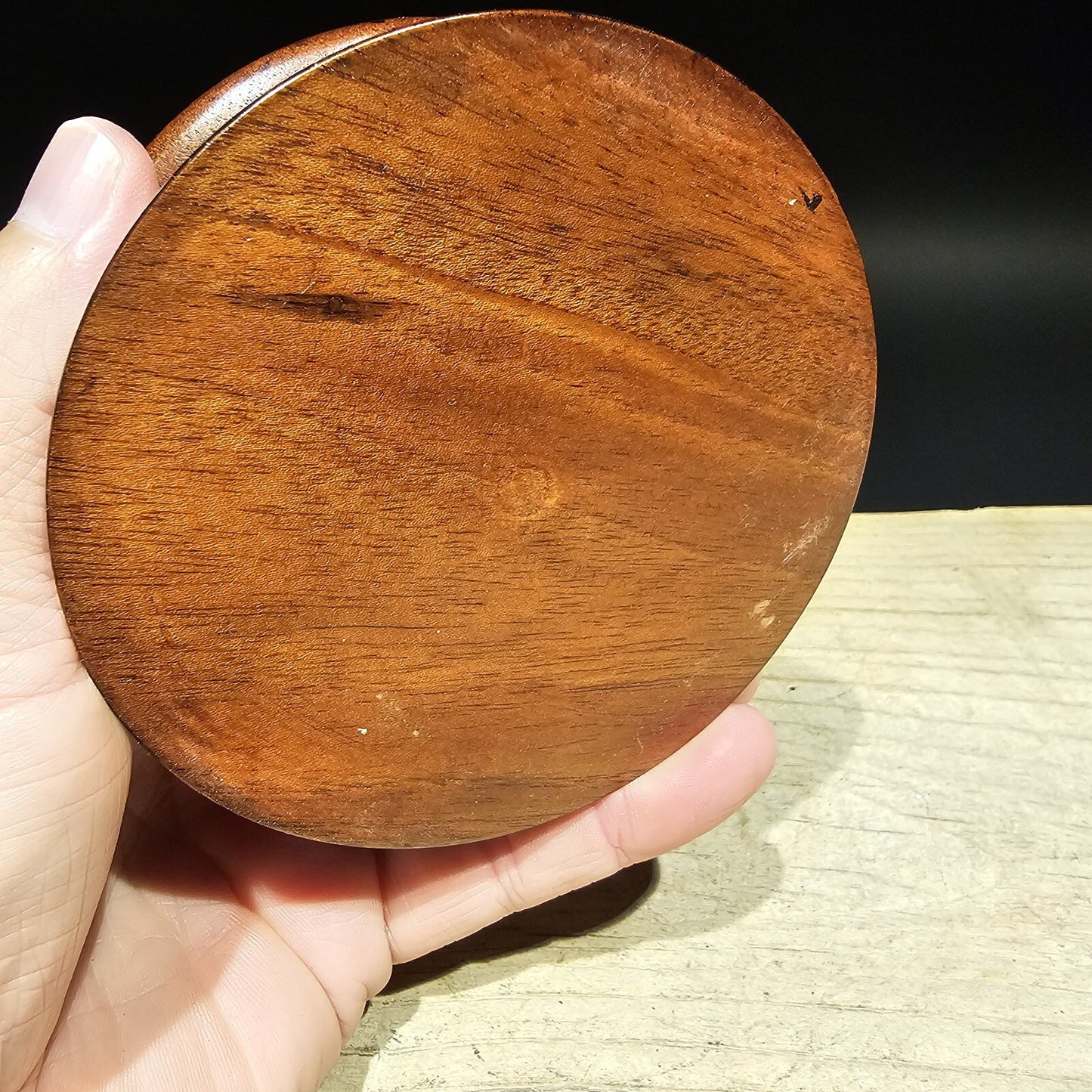 Antique Style Turned Mahagony Wood and Brass Compass