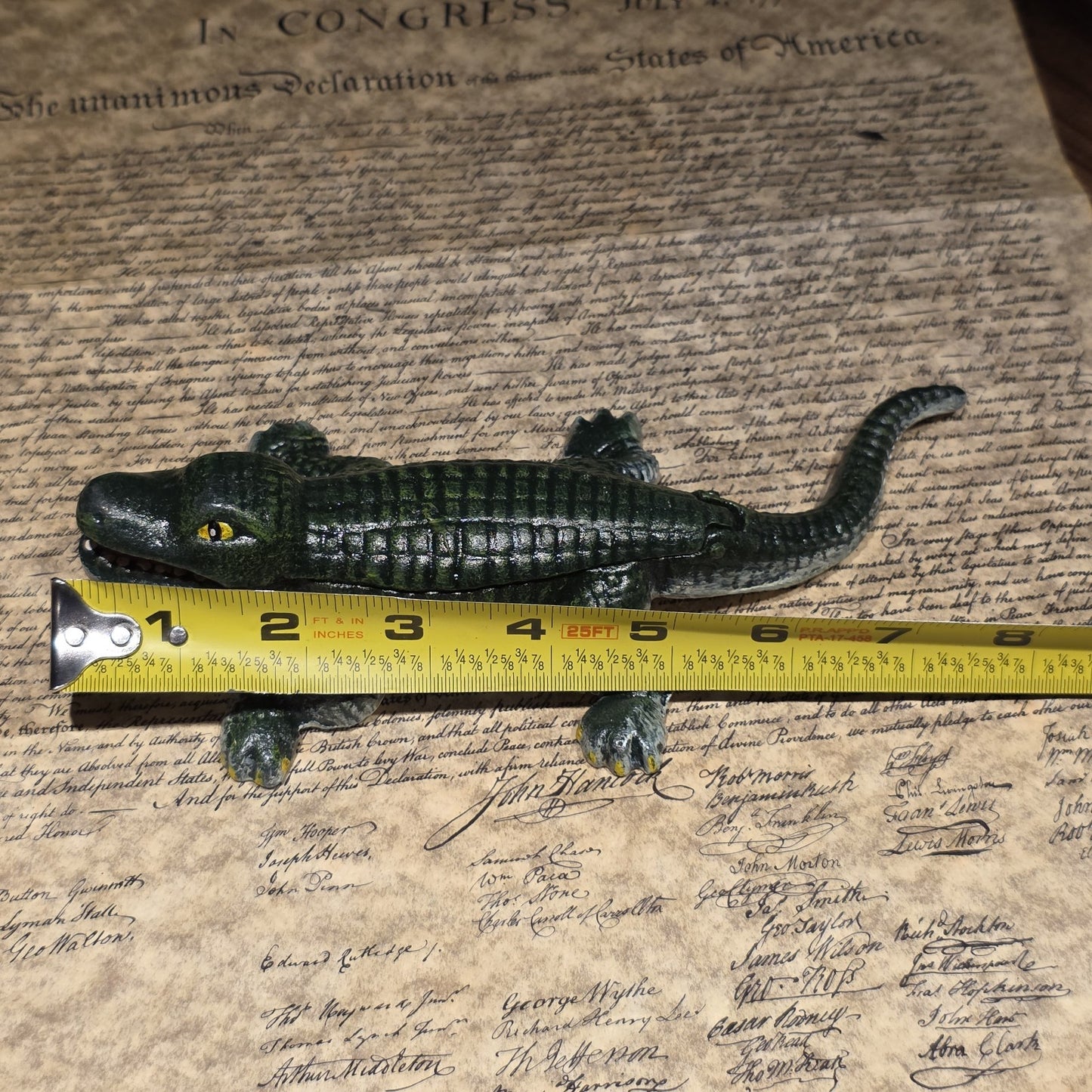 Cast Iron Alligator Box – Vintage Style Crocodile Trinket Dish Figure