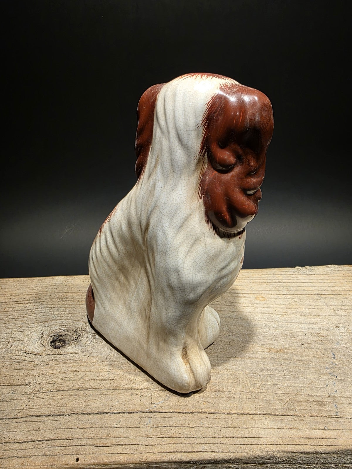 8" Antique Vintage Style Red Staffordshire Spaniel Dog Figurine