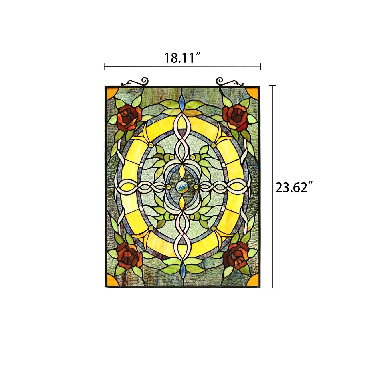 24.8" Stained Glass Window Hanging Panel Suncatcher