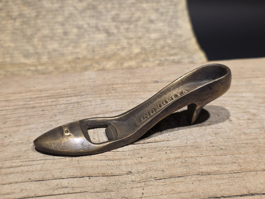 5" Vintage Style Brass "Cinderella" High Heel Shoe Bottle Opener