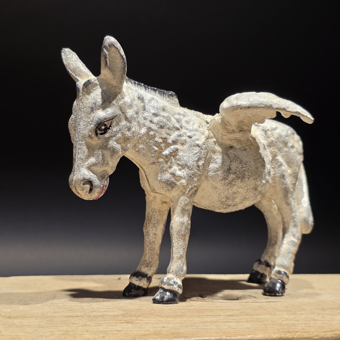 Antique Vintage Style Cast Iron Flying Donkey Coin Bank