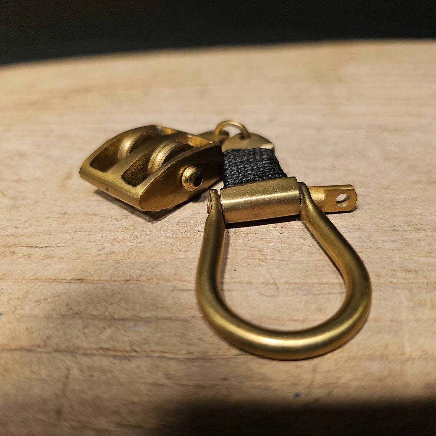 Antique Vintage Style Brass Pulley Key chain