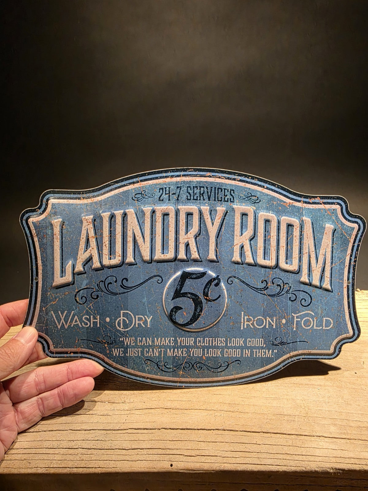 Metal Vintage Style Laundry Room Sign