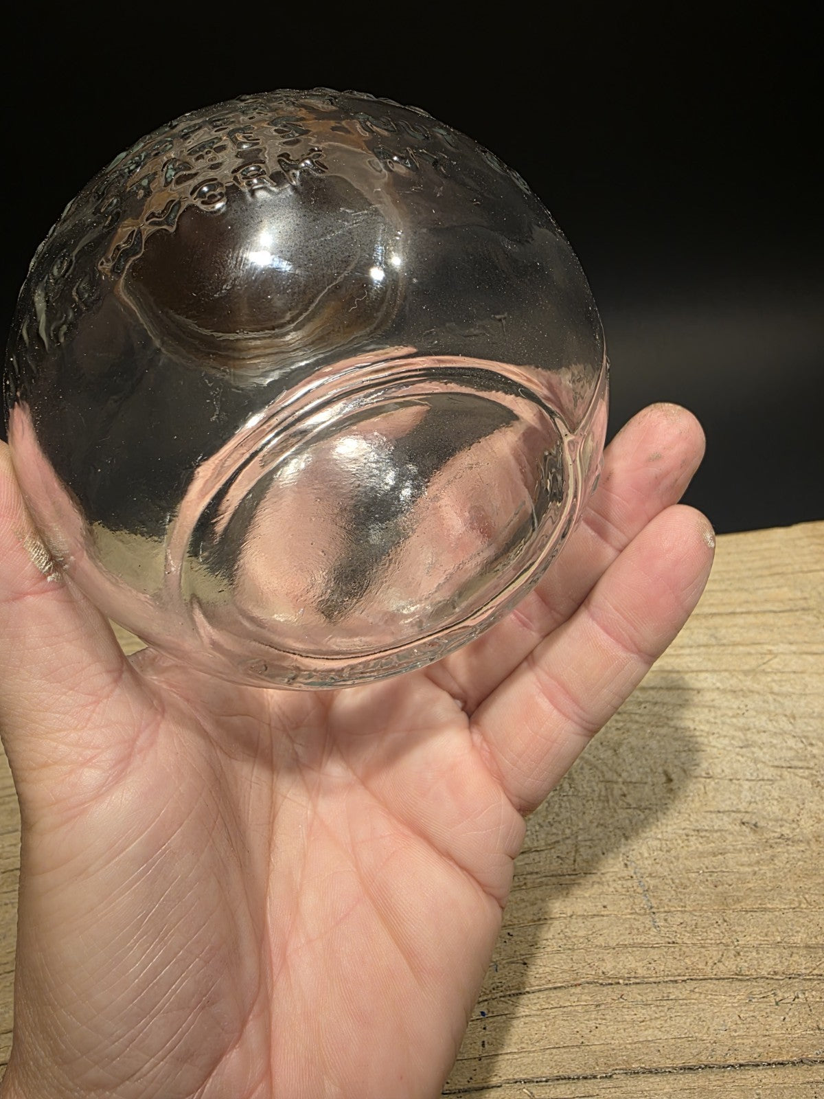 4 1/2" Antique Vintage Style Glass Nut House Store Jar