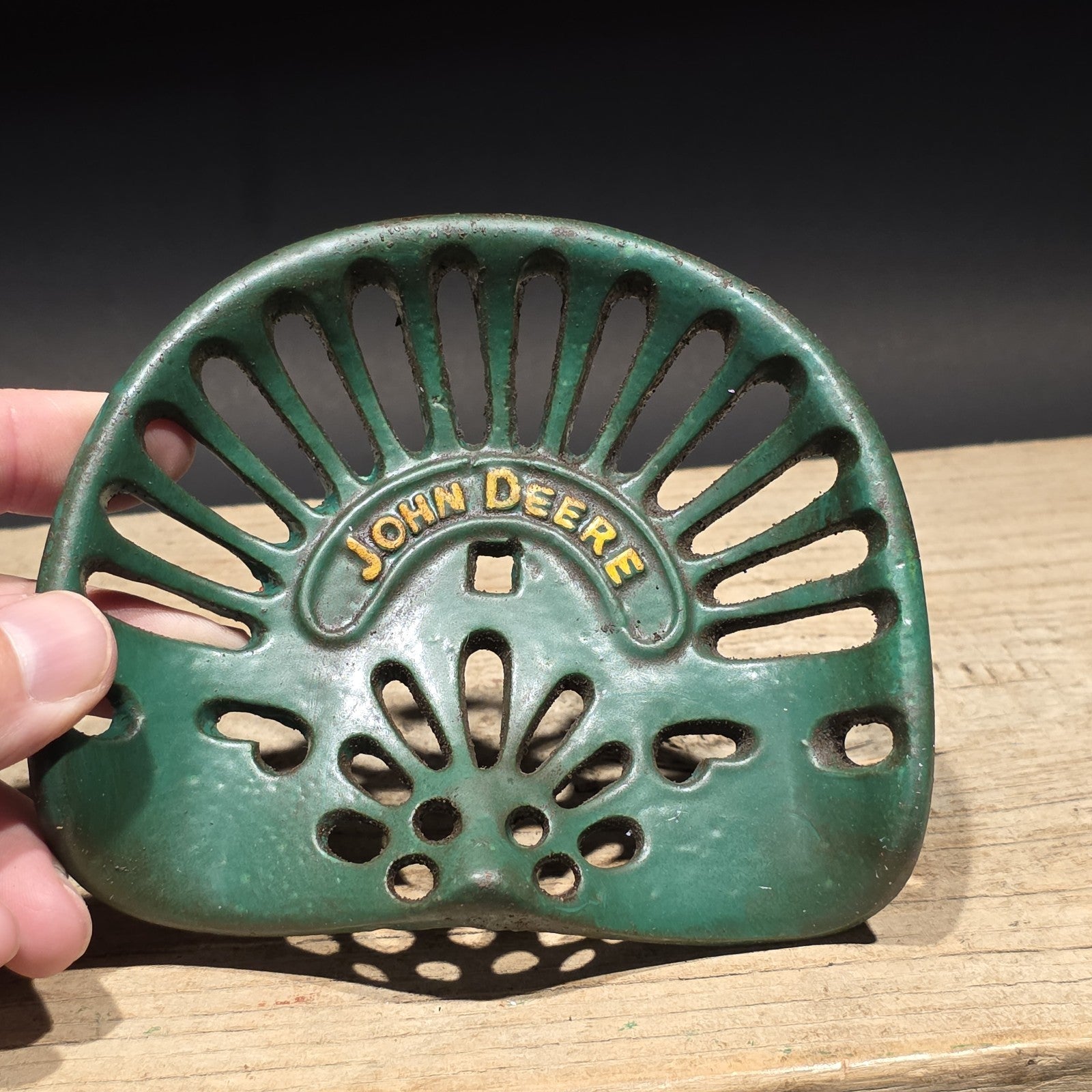 5" Antique Vintage Style Cast Iron John Deere Miniature Tractor Seat Sample