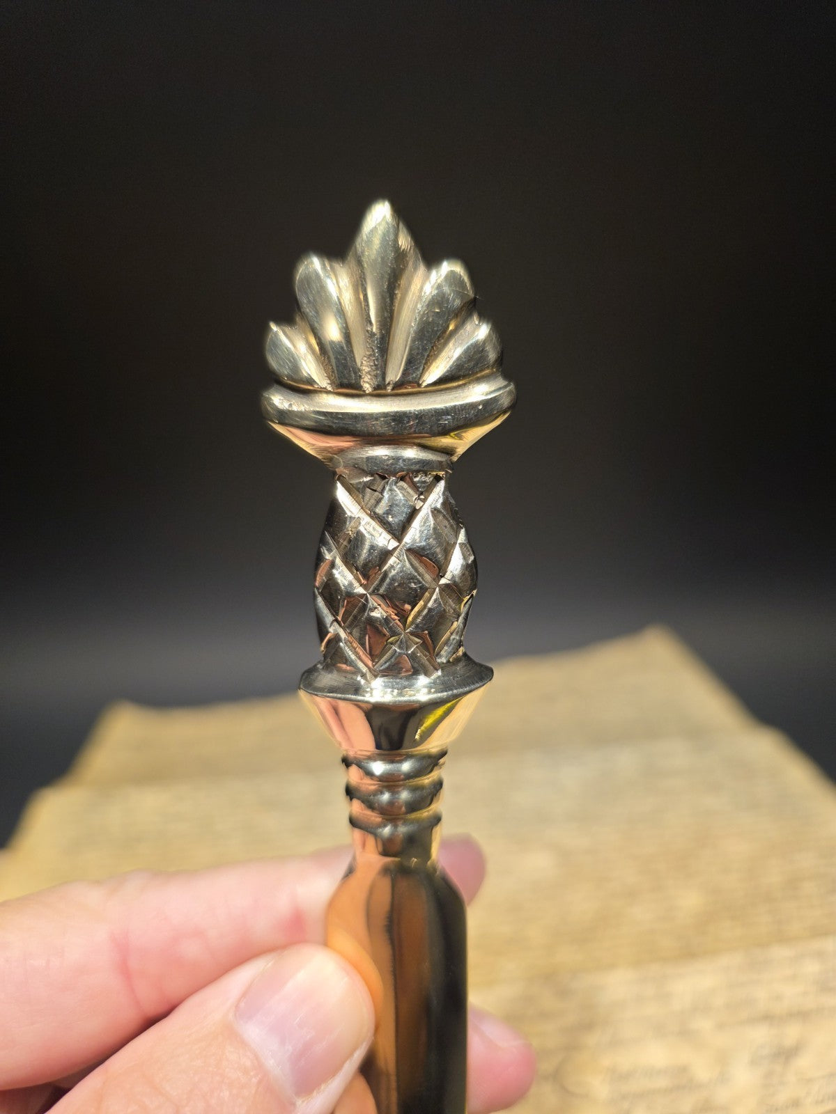 Vintage Style Brass Pineapple Handle Letter Opener